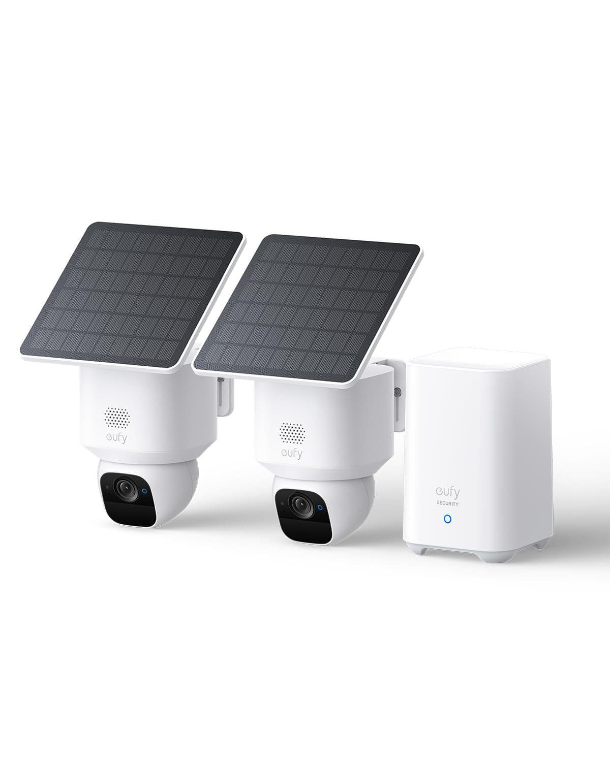 eufy eufyCam Solo E30, 2er-Pack Solar Überwachungskamera mit HomeBase S280, 360° Schwenk, KI-Tracking, 2K-Qualität, Kabellos, eufy Außen-Sicherheitskamera, Ohne Monatliche ABO-Kosten