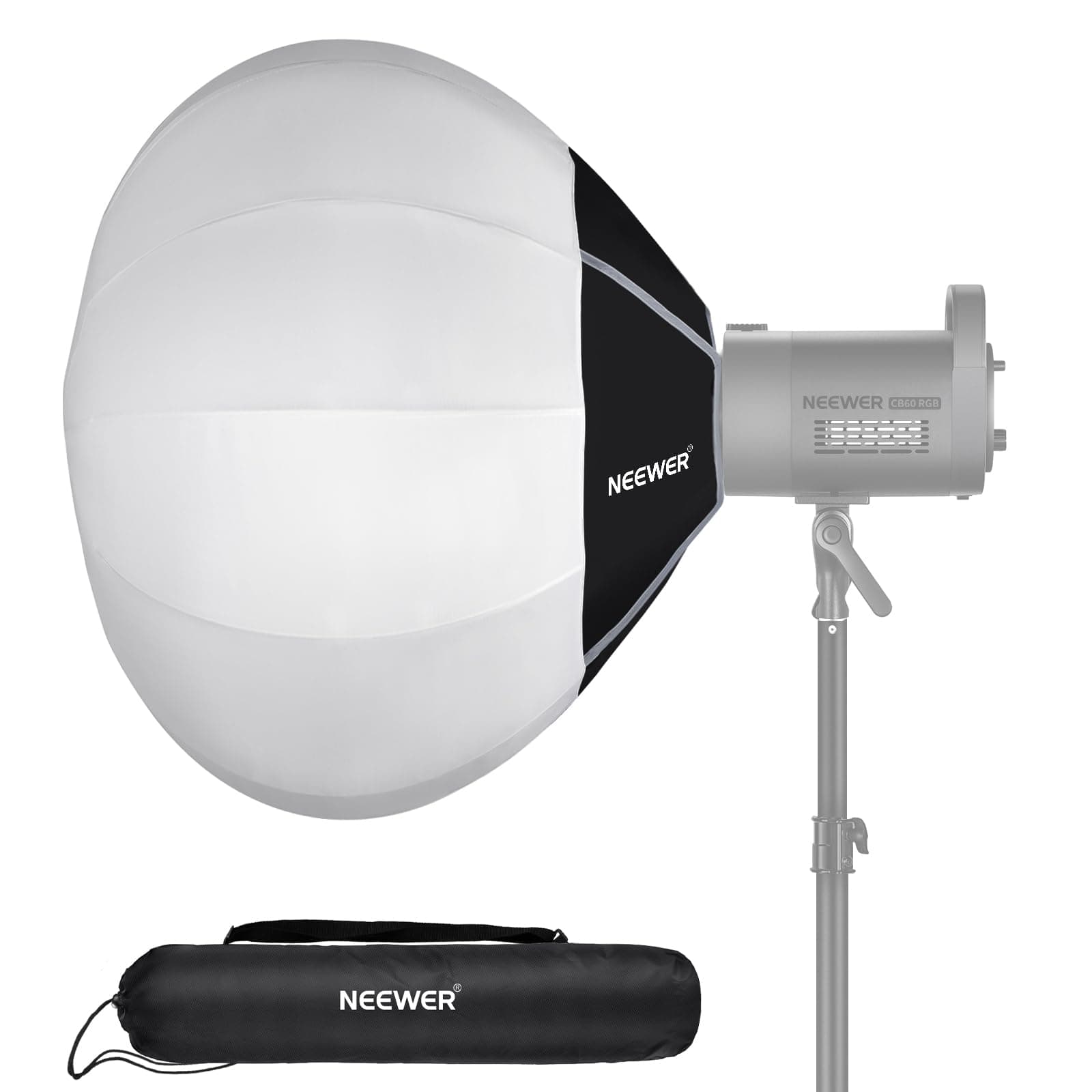 NEEWER 26"/65cm Softbox Linterna, 360° Difusor de Luz Liberación Rápida, Montura Bowens, Aleación Nailon Ligera para Iluminación Vídeo LED Continua RGB CB60, CB60B, CB200B, MS60B, MS60C, MS150B,NS26L