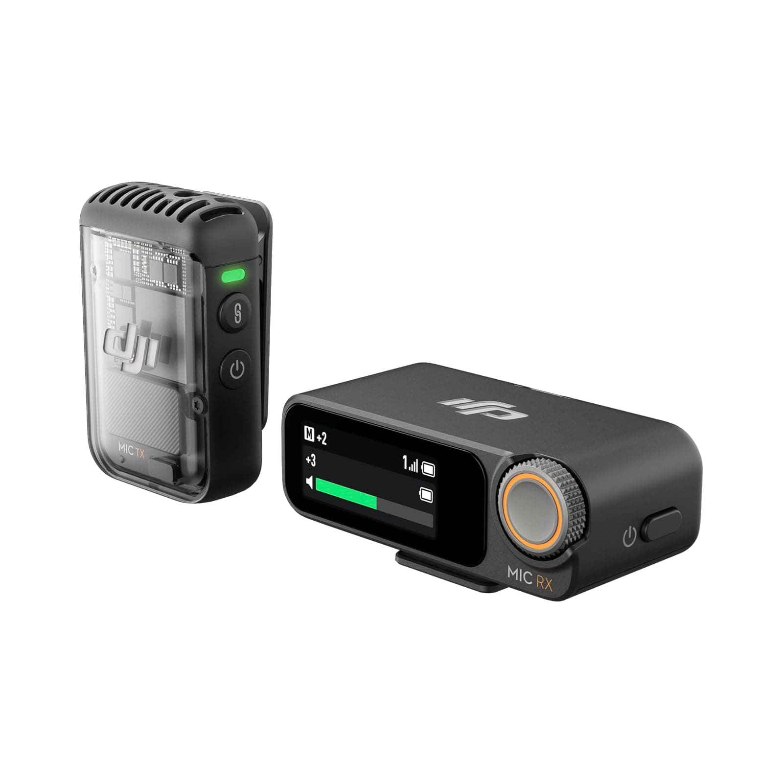 DJI Mic 2 (1 TX + 1 RX), Microphone sans Fil avec Réduction Intelligente du Bruit, Enregistrement Interne 32 Bits à Virgule Flottante, Portée de 250 m, Microphone pour iPhone, Android