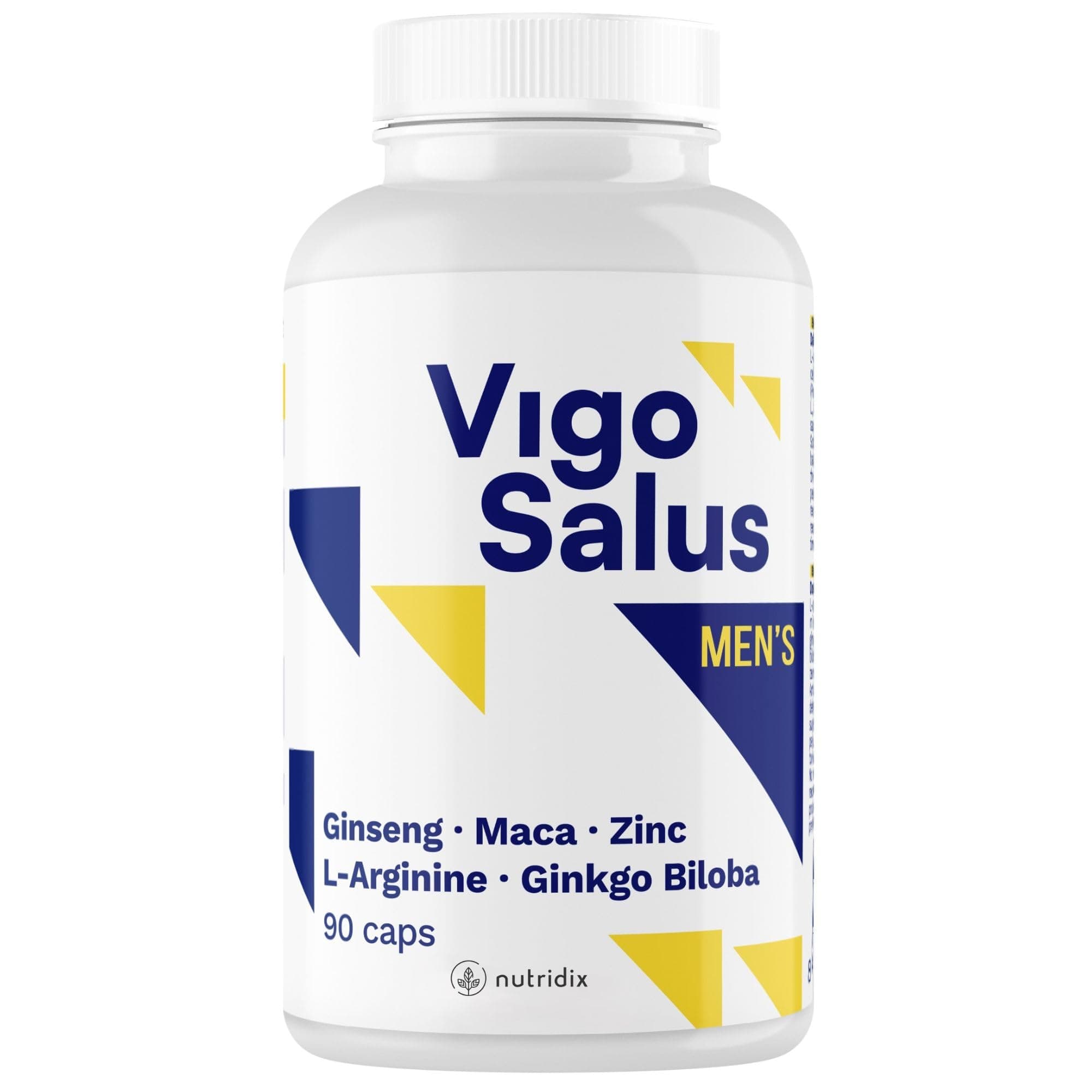 Vigosalus para HOMBRES - Maca + Ginkgo Biloba + Tribulus Terrestris + Ginseng + L-Arginina + Zinc + Selenio - 90 Cápsulas
