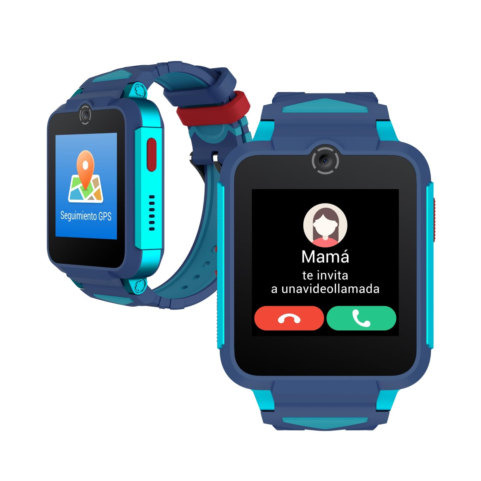 TCL MOVETIME Family Watch 2 Reloj Inteligente Niños - Azul | 4G Videollamadas | GPS en Tiempo Real | Monitor Actividad | Cámara 2MP | Botón SOS | IP65 | Control Parental