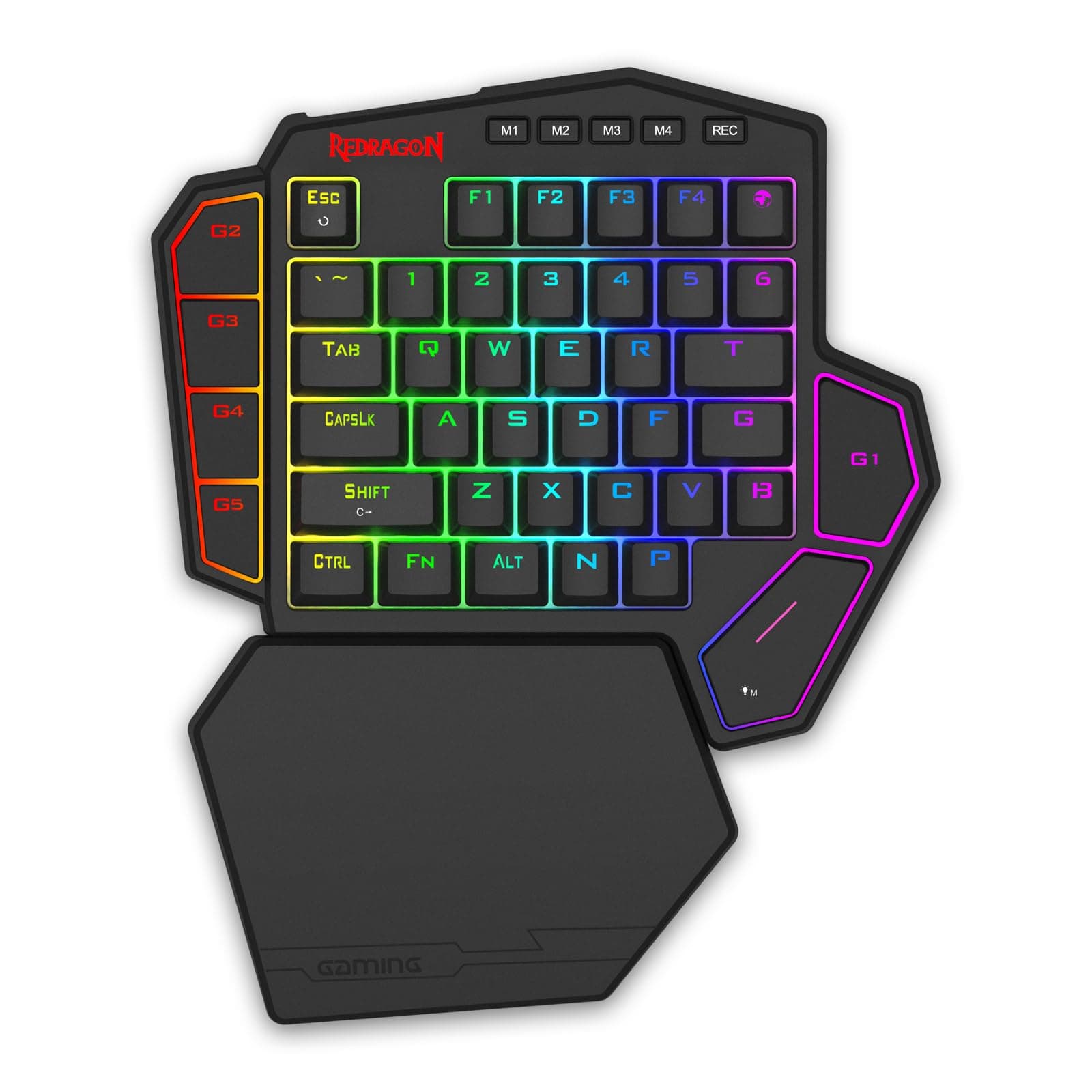 Redragon K585 HE Rapid Trigger Gaming-Tastatur, kabelgebundene mechanische 8K-Einhandtastatur UltraMag®-Magnetschaltern (100% POM), Floating-Structure-Design Abnehmbarer Handballenauflage