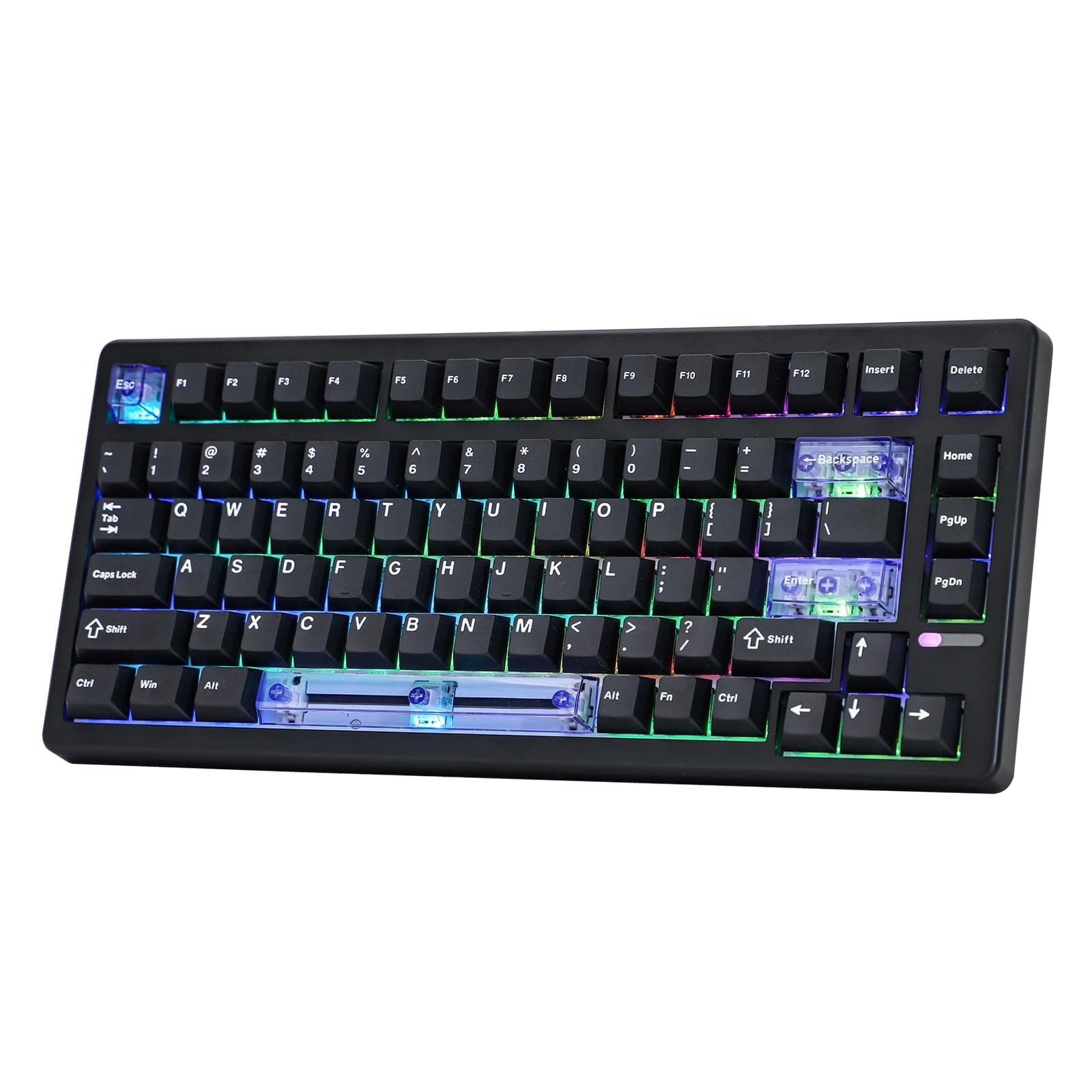 EPOMAKER HE80 Teclado para Juegos con Hall Effect, Sondeo de 8000Hz y Escaneo de 32K,Gasket Suave,DKS,SOCD, RGB,Hot-Swappable,Teclado Mecánico con Cable para PC y Mac (Negro, Magnetic Linear Switch)