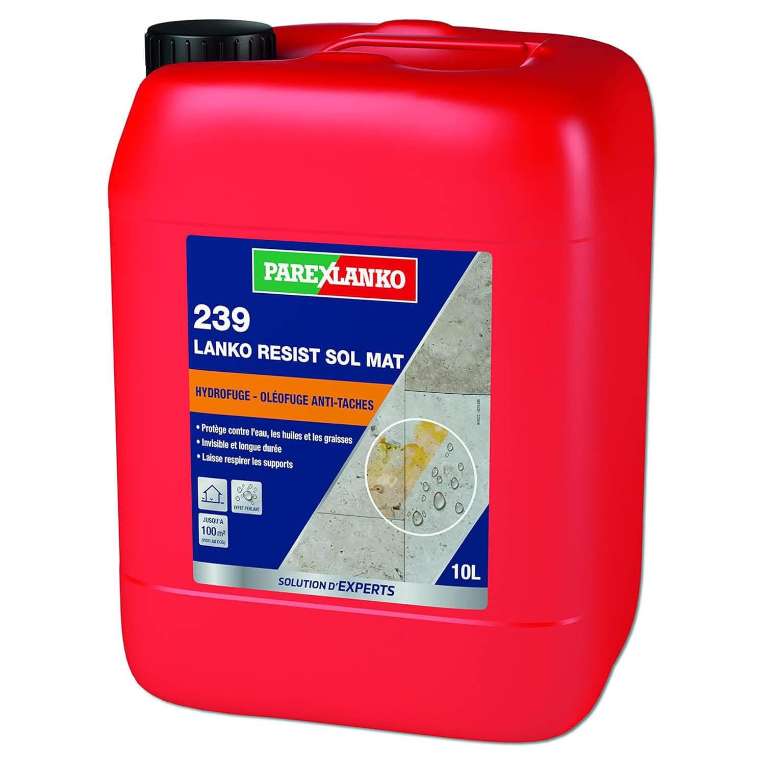 Parexlanko - Hydrofuge et oléofuge de surface - 239 Lanko Resist Sol Mat - Protection longue durée des sols - Incolore - Idéal en terrasse - 10L