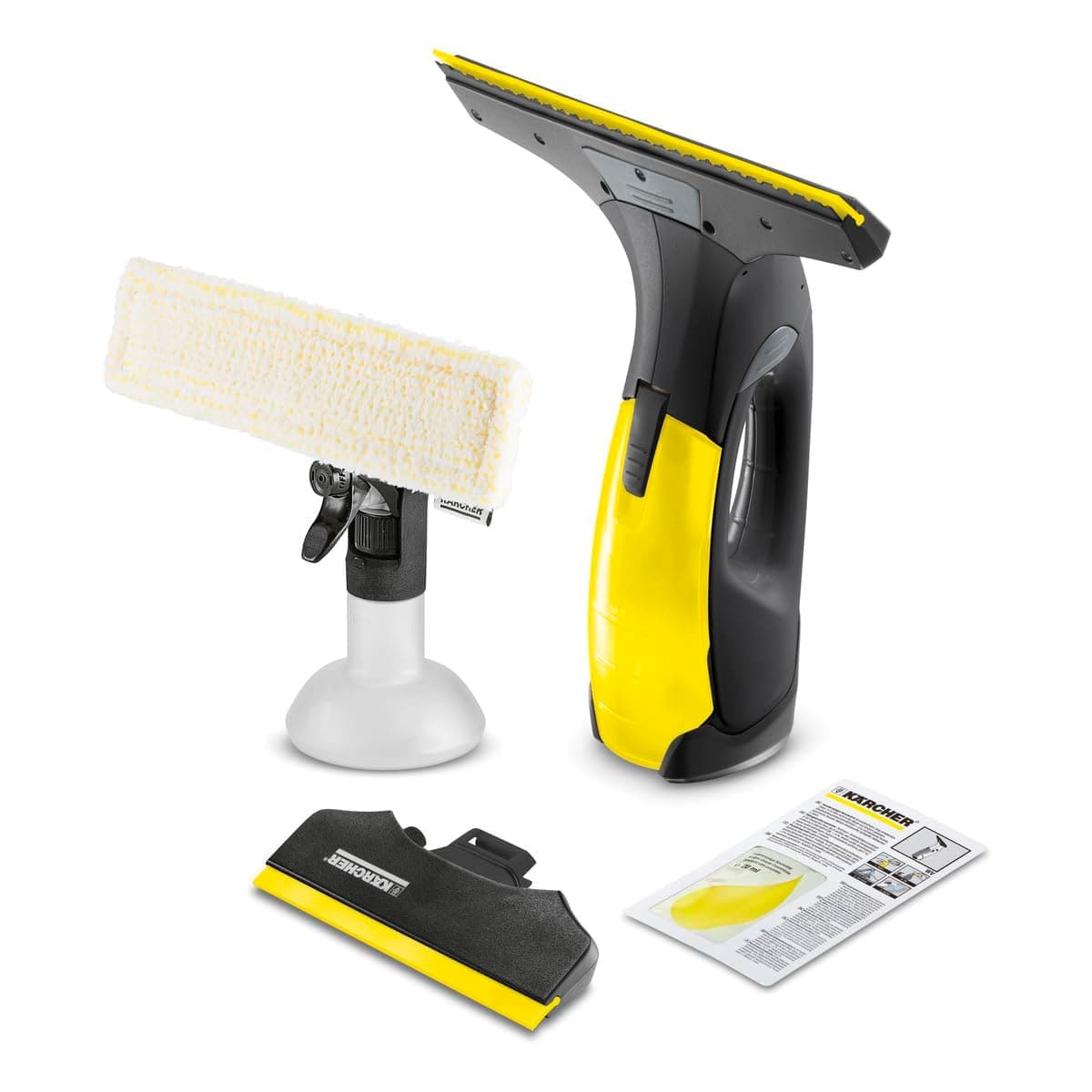 KÄRCHER Lavavetri Aspiragocce WV 2 Black Edition per la Pulizia di Vetri, Piastrelle, Cabine Doccia, Piani a Induzione, Serbatoio 100ml, Autonomia Batteria 35 min, Ampiezza Bocchette 28-17 cm