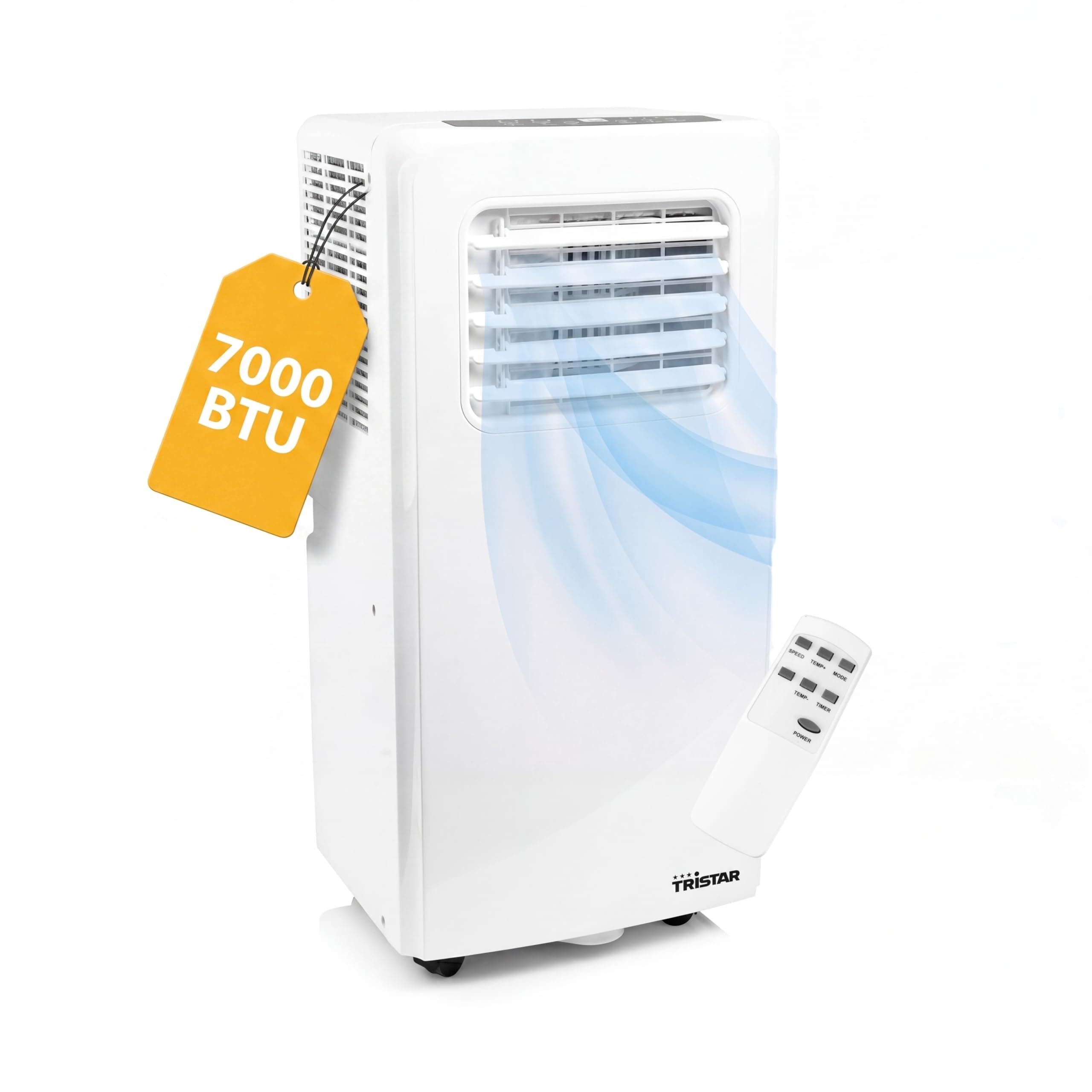 Tristar Climatiseur mobile - 7 000 BTU - 3-en-1 - Déshumidifie, Rafraîchit, Ventile - Jusqu'à 25 m² - Kit pour fenêtre inclus - AC-5478 [Classe énergétique A]