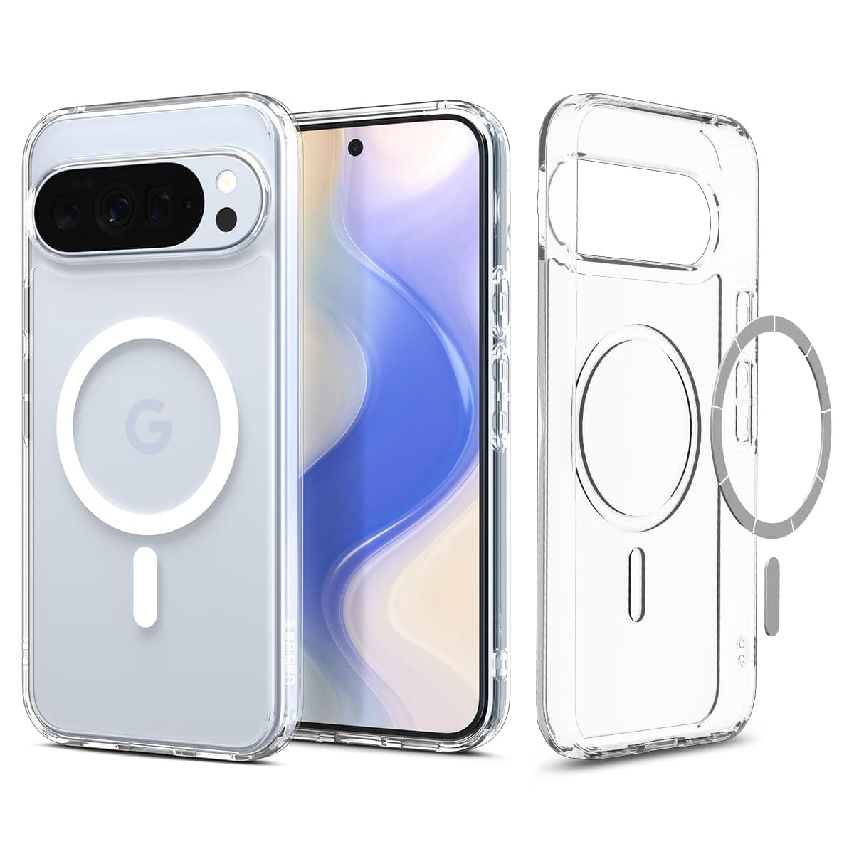 Spigen Ultra Hybrid MagFit Hülle für Google Pixel 10 und Pixel 10 Pro, Kompatibel Mit Pixelsnap und MagSafe [2025 Neue Funktion] [Made for Google] -Clear White