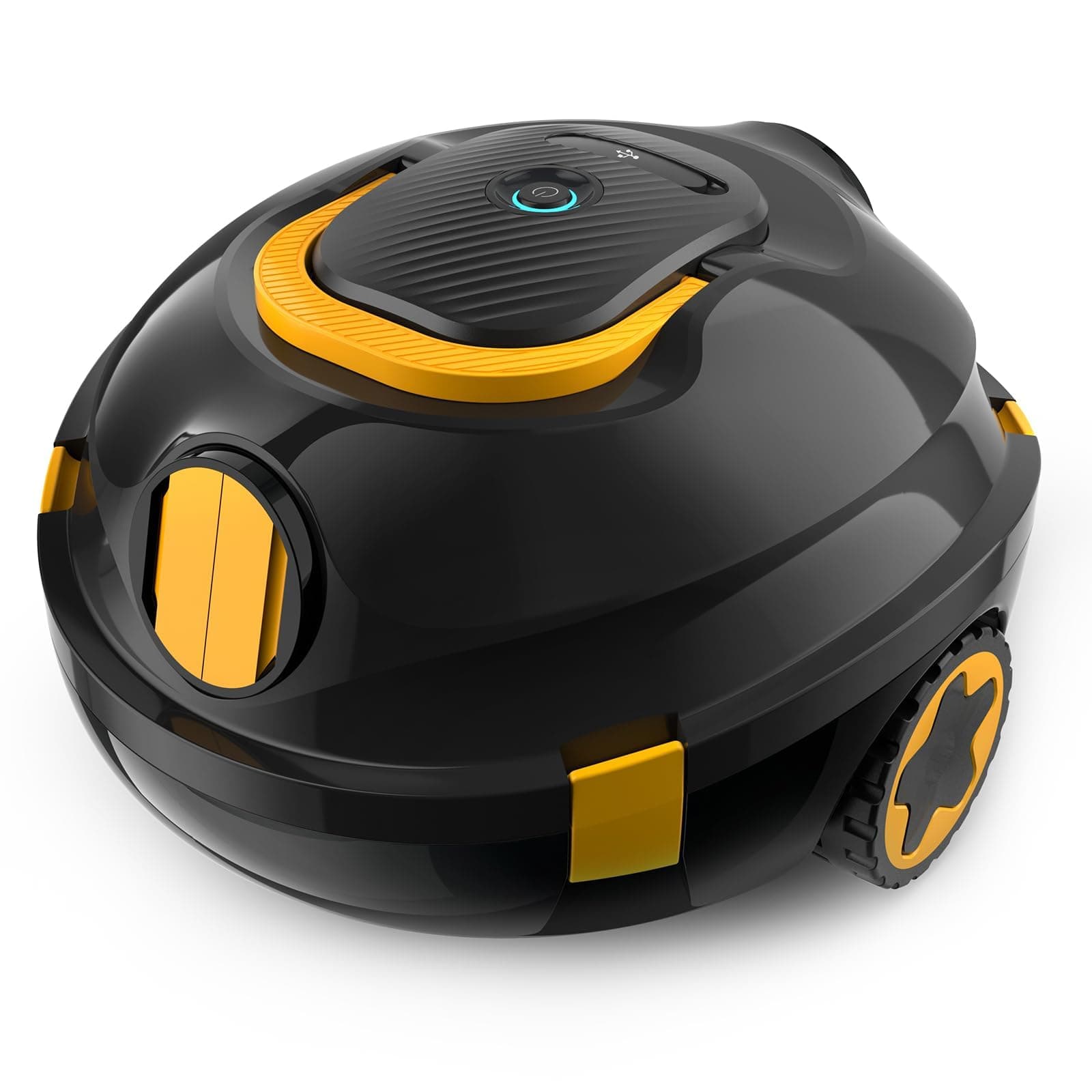 MEDOXA Robot de Piscine sans Fil, aspirateur de Piscine Automatique, 120 Minutes d'autonomie, stationnement Automatique, léger, Puissant Robot pour Piscine Hors-Sol/enterrée jusqu'à 110 ㎡(Noir Bleu)