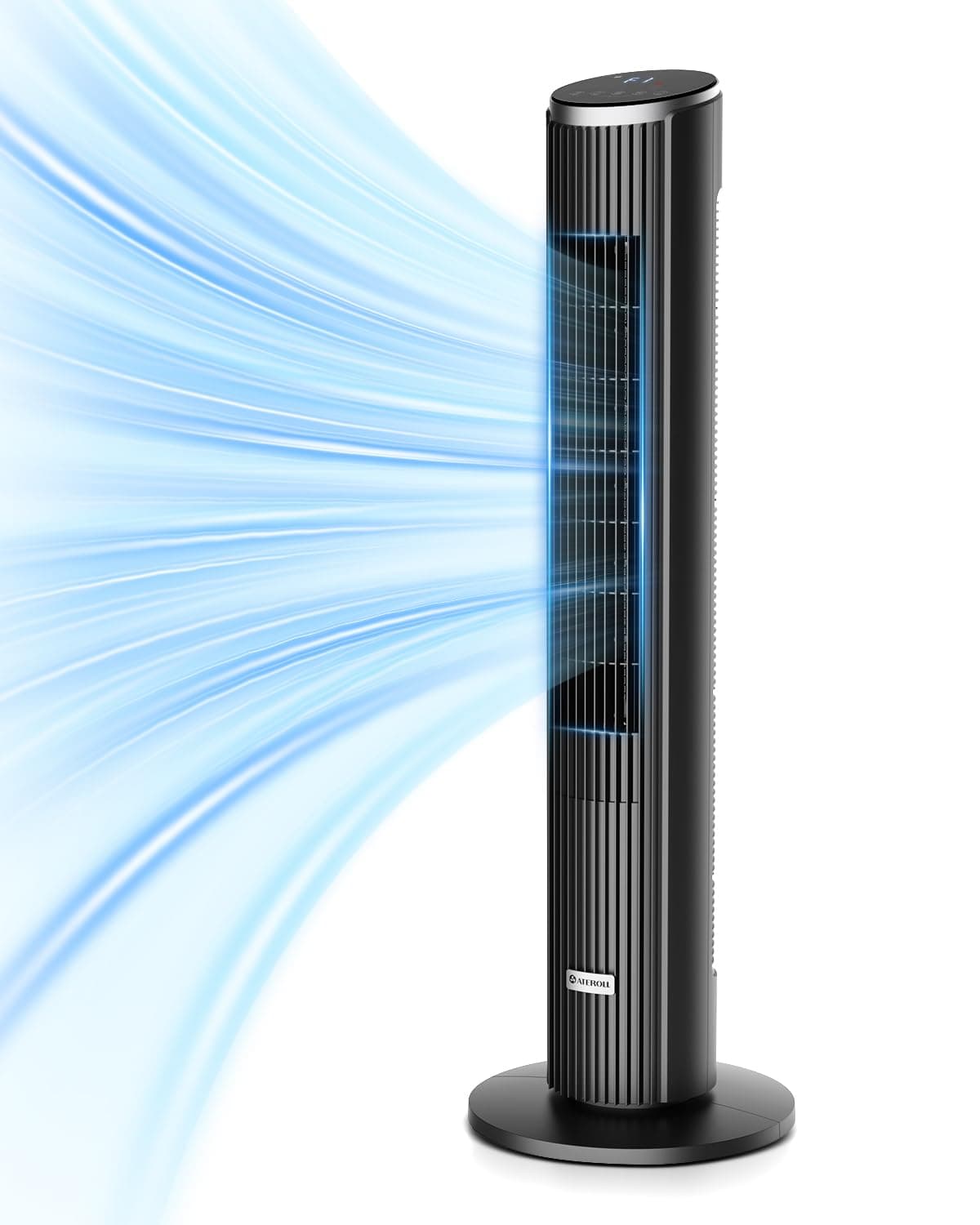 Ateroll Ventilateur Colonne Silencieux 91cm, Oscillant 90° avec Télécommande, 4 Vitesses 3 Modes Minuterie 12H & Écran LED, Ventilateur Électrique Économe en Énergie pour Maison & Bureau