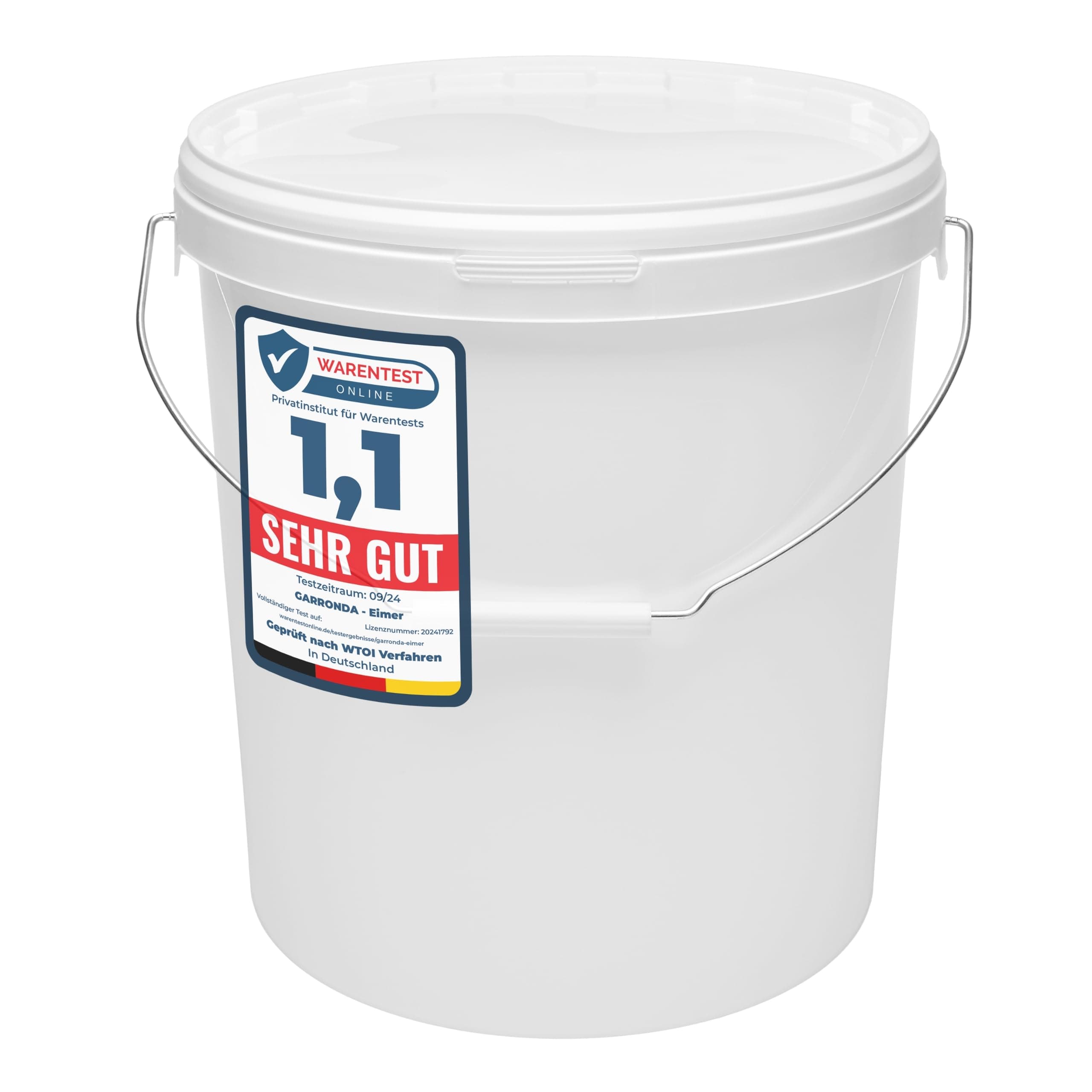 Garronda Cubo con Tapa 16 L para el Almacenamiento de Productos alimenticios y químicos 10 Piezas Blanco GD-0071