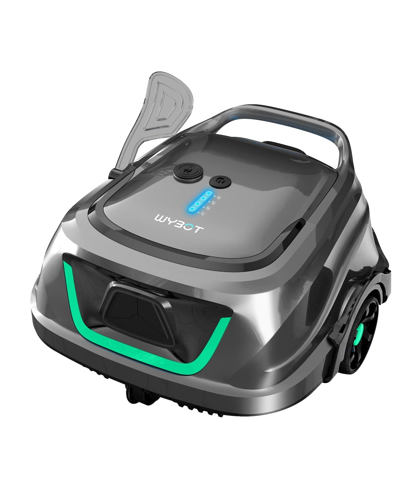 WYBOT A1 Robot Limpiafondos Piscina Turboalimentado, Limpieza Profunda 100㎡, Doble Filtración, Diseño Exclusivo Hogares (120 Min Duración), Vert Gris Clair