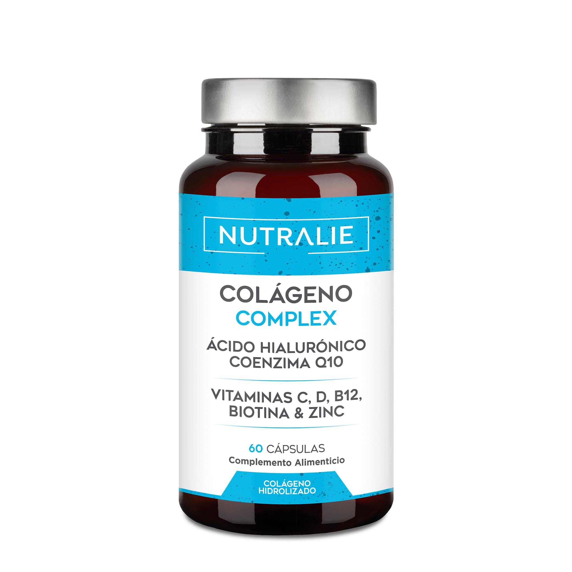 Colágeno Ácido Hialurónico - Hidrolizado + Biotina + Q10 - Piel Cartílago - Vit C D B12 y Zinc - Collagen Complex - 60 Cápsulas Nutralie