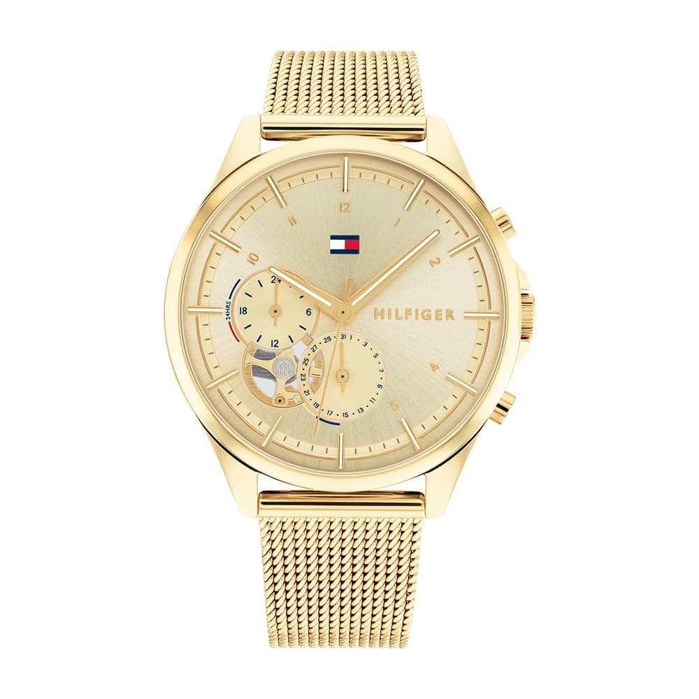 Tommy Hilfiger Reloj Analógico de Cuarzo Multifunción para Mujer con Correa de Acero Inoxidable