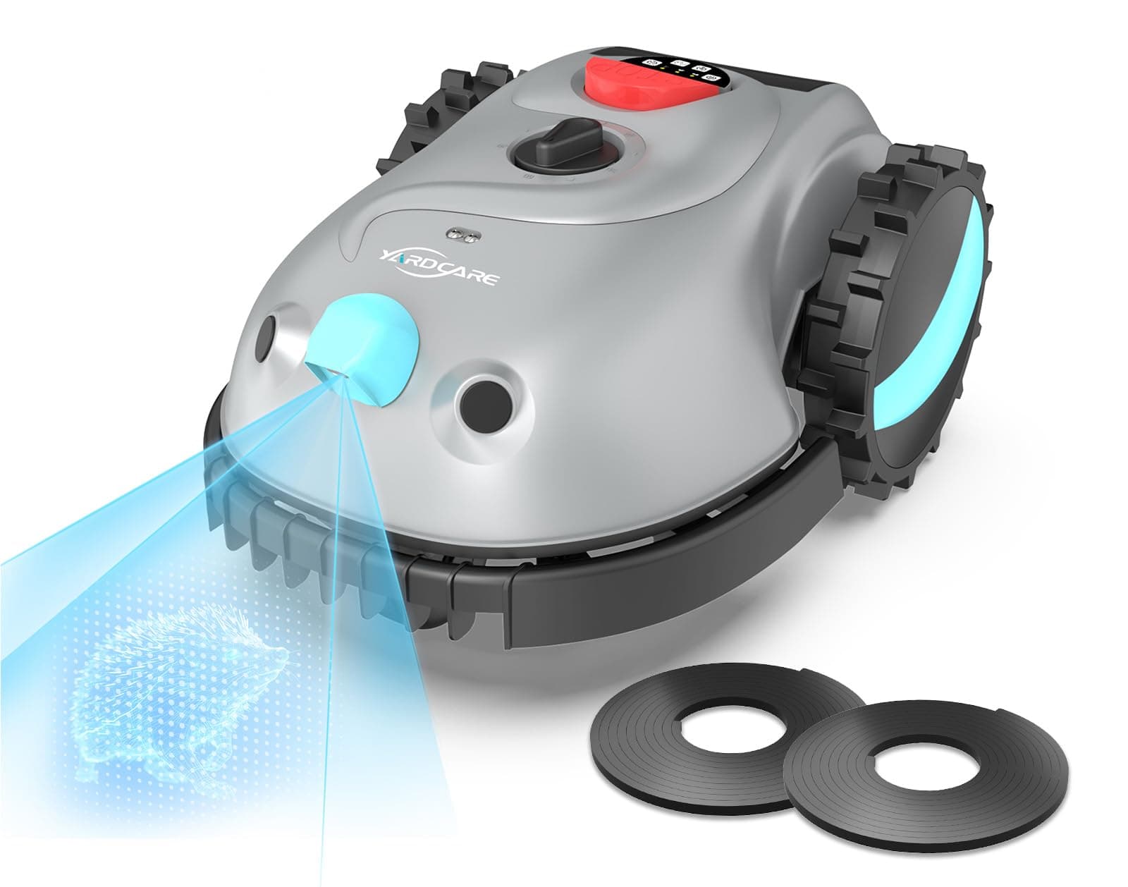 YARDCARE V100 Robot Tagliaerba Senza Filo Perimetrale, Navigazione Visiva, Evita gli Ostacoli(150 tipi), Robot Tosaerba a Batteria da 4,0 Ah con Lama di Ricambio