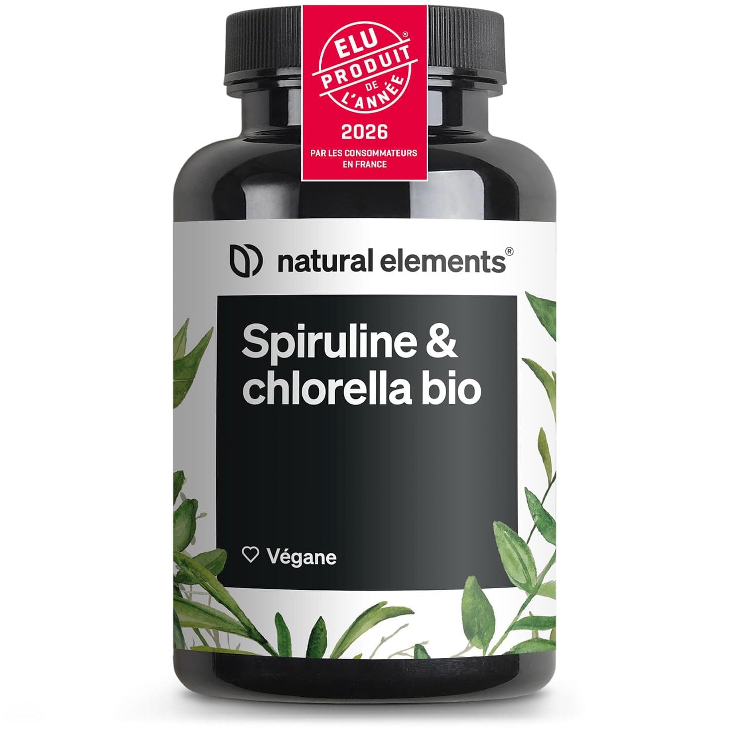 500 comprimés - 2400 mg de spiruline bio + 2400 mg de chlorelle bio par dose journalière - agréé, contrôlés en laboratoire, sans additif, hautement dosés, végan