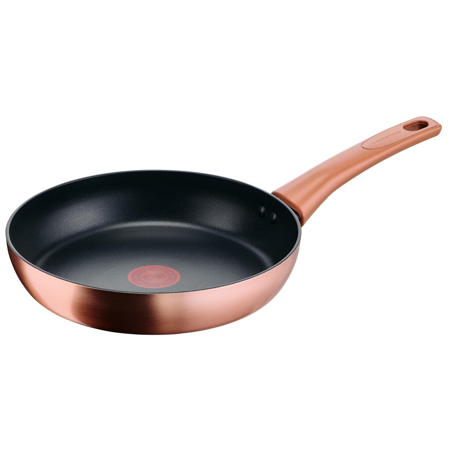 Lagostina Rosé, Padella Antiaderente Ø 26 cm, Rivestimento Titanium, Indicatore di Calore Thermo-Signal, Manico Rivettato, Compatibile con Induzione, Colore Oro Rosa