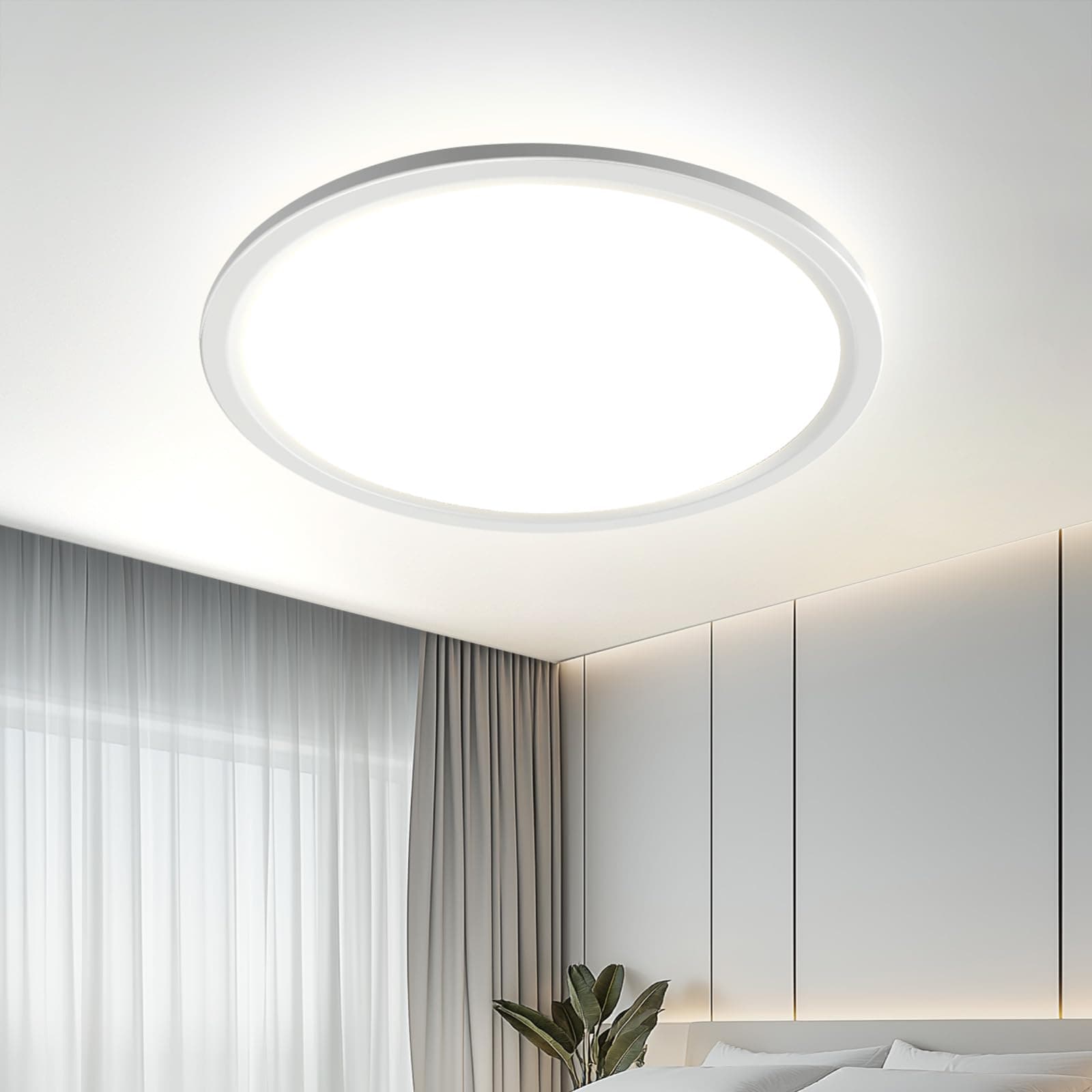 EASY EAGLE Plafoniera LED Soffitto Rotondo, 40CM 4000K 48W 4800LM, Bianco | Pannello Lampada da Soffitto Lampadario LED Moderna per Camera da Letto, Soggiorno, Cucina, Bagno, Garage