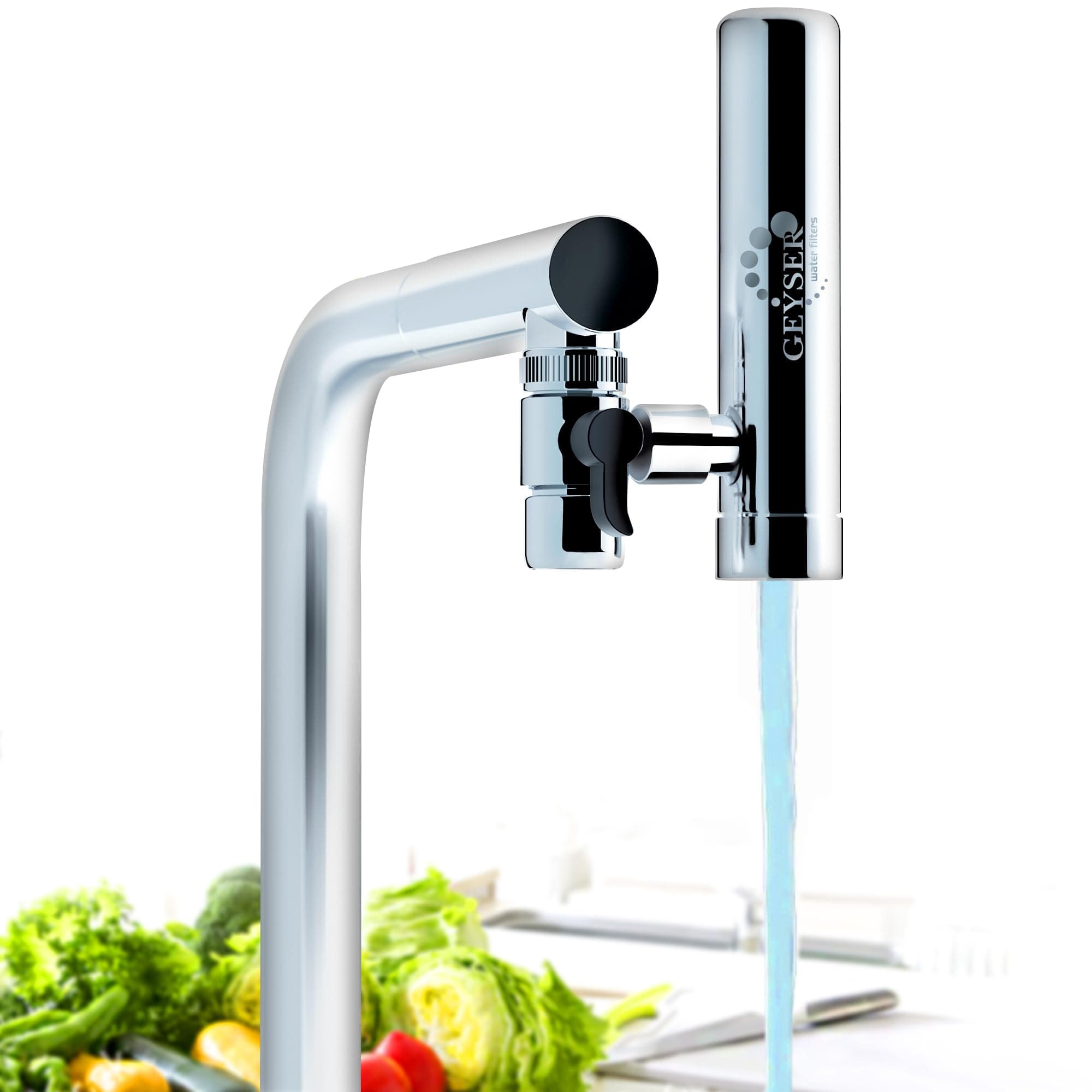 GEYSER EURO - Filtro Agua Grifo con Sistema de Cartuchos Único Aragón con Capacidad de 3000 L, Reduce Metales, Cloro, Bacterias, Pesticidas, Filtro de Agua para Grifo (Cartucho de 3000 l Incluido)