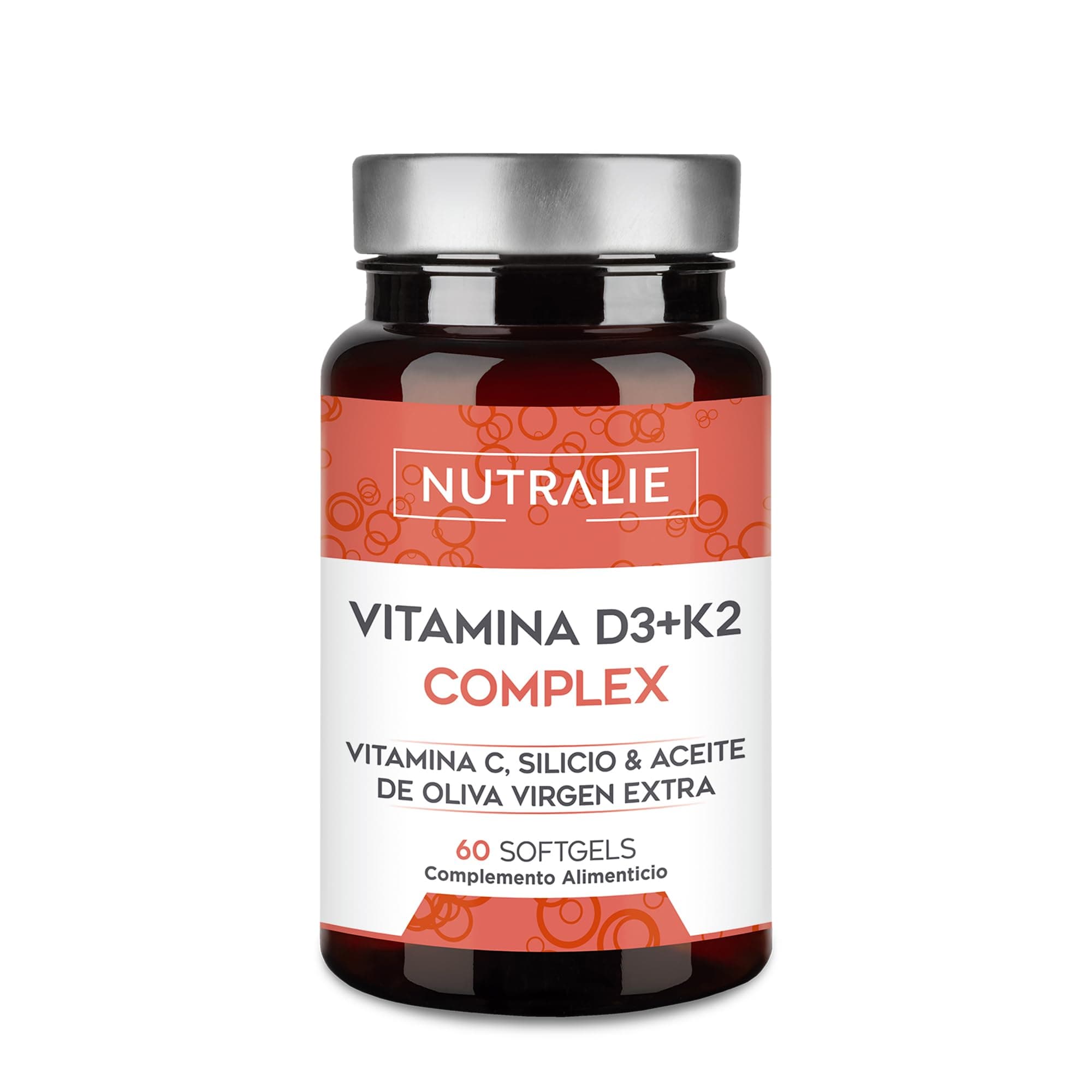 Vitamina D3 y K2 10000 UI - Vitamina D Alta Dosis | Sistema Inmunitario Huesos Músculos | D3 K2 MK7 Natural con Vitamina C y Aceite de Oliva Virgen Extra | 60 Softgel Nutralie