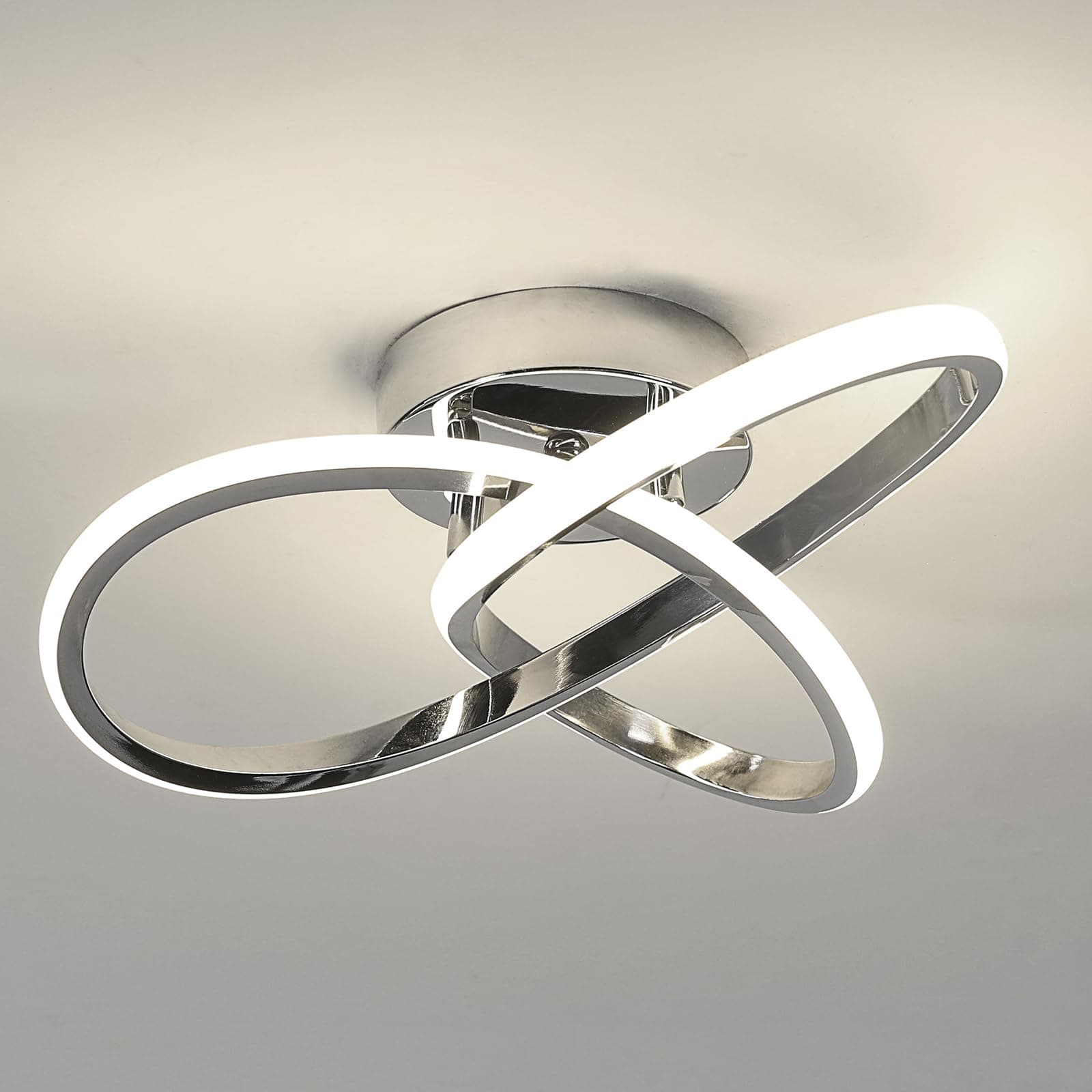 Comely Lampada da Soffitto LED Moderna, 30W Plafoniera LED Forma di Fiore, Lampada Led Soffitto Argento per Camera da letto Soggiorno Cucina Sala da Pranzo, Luce Naturale 4500K