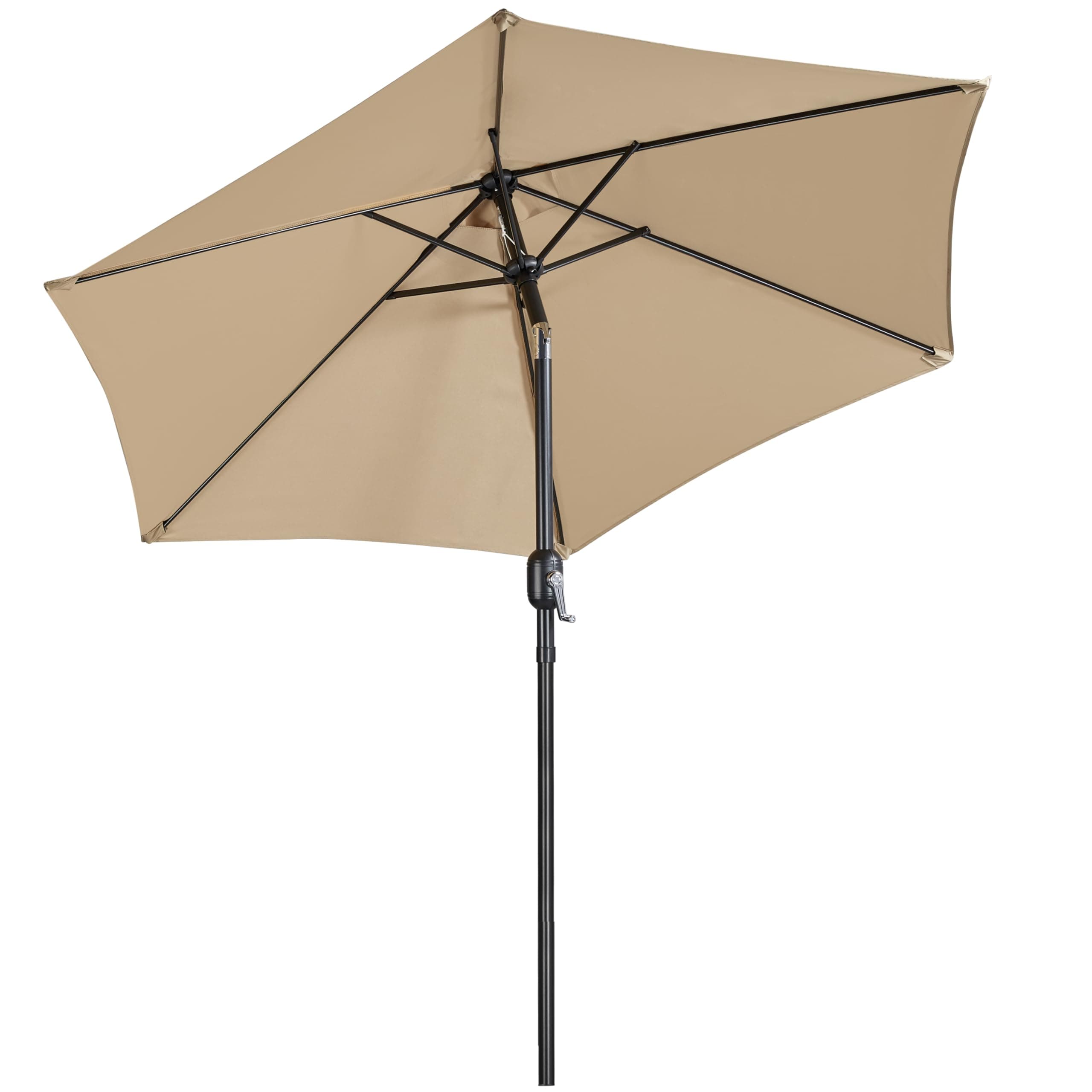 Yaheetech Parasol Sombrilla Jardín 230cm/270cm Inclinable con Manivela Parasol Terraza Exterior Piscina Patio Balcón Impermeable Protección UV 230cm Caqui