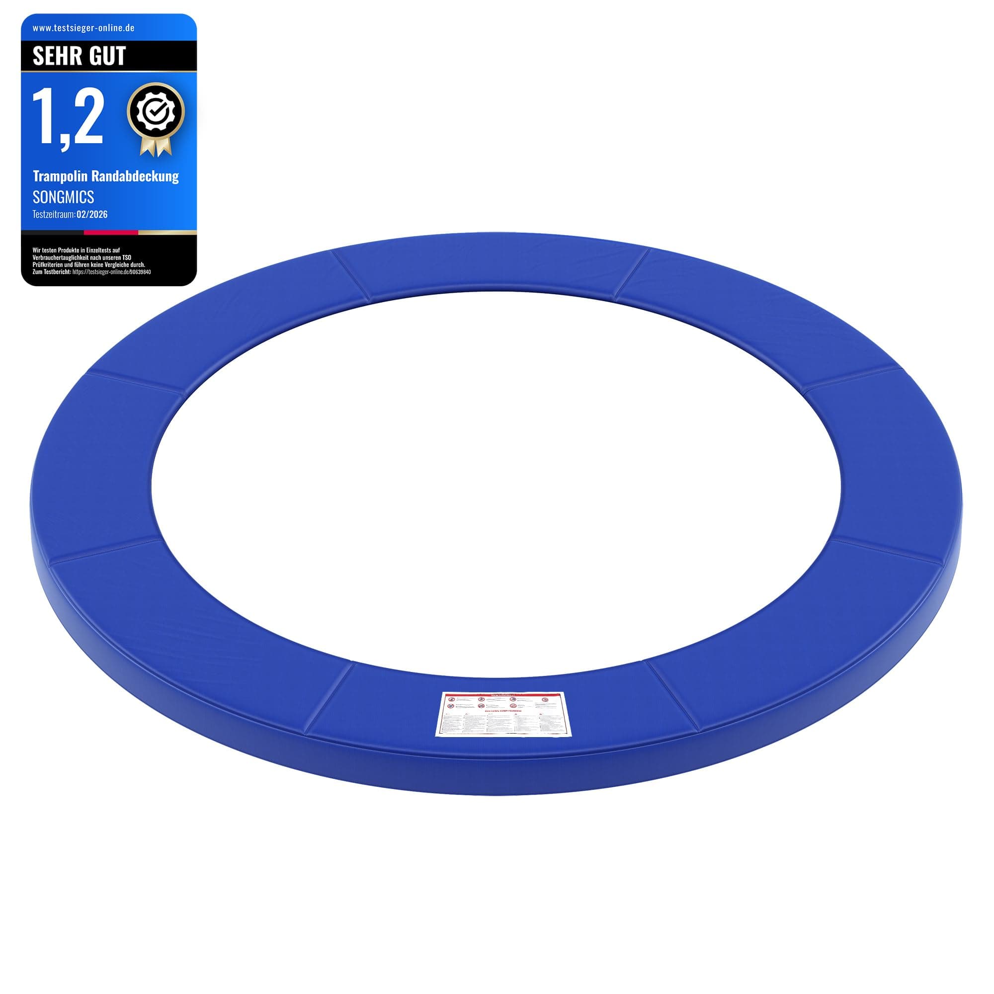 SONGMICS Trampolin Randabdeckung, Ø 183 244 305 366 427 cm, Federabdeckung, Randschutz, Sicherheitsmatte, UV-resistent, reißfestes Trampolinzubehör, Standardgröße