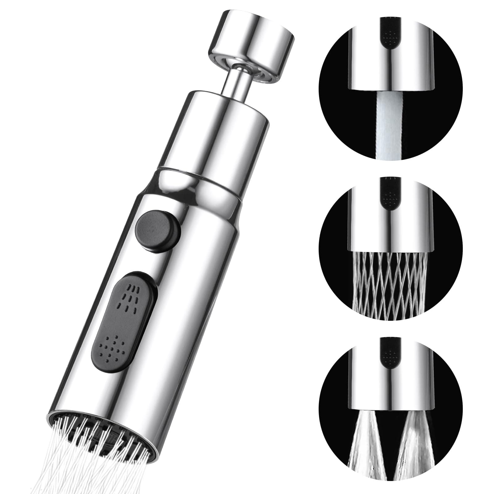 OSDUE Juego de Aireador de Grifo de 360 ​​Grados, Aireador de Grifo de Cocina, Adaptador de Grifo de Cocina, M22-M24 Boquilla de Grifo G1/2 Grifo Filtrado a Prueba de Salpicaduras con 3 Modos