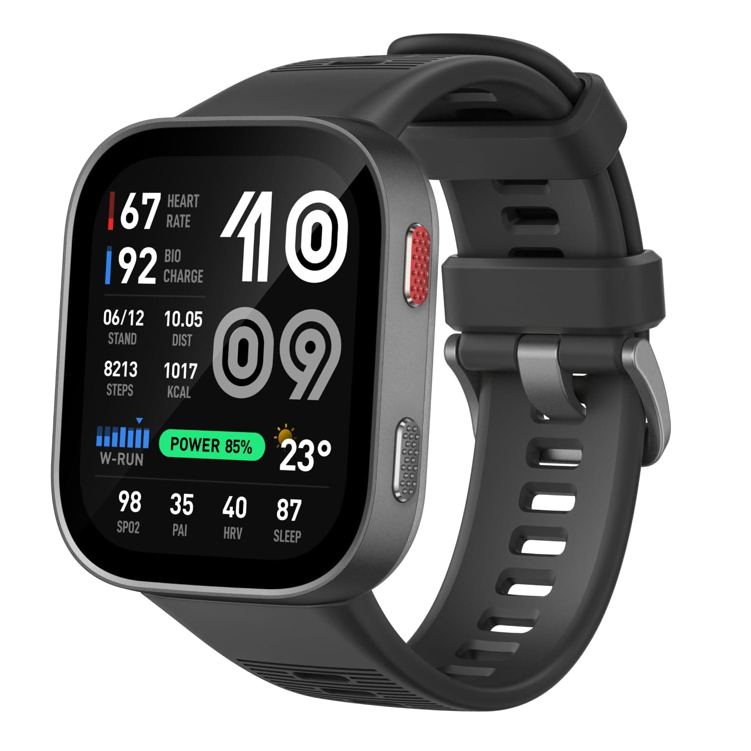 Amazfit Bip Max 50 mm Montre Connectée, Écran AMOLED 2,07", Autonomie 20 Jours, GPS & Cartes, 4 Go Stockage, Tracker d’Activité avec Entraînement Hybride, 150+ Sports, Mode HYROX, pour Android iPhone