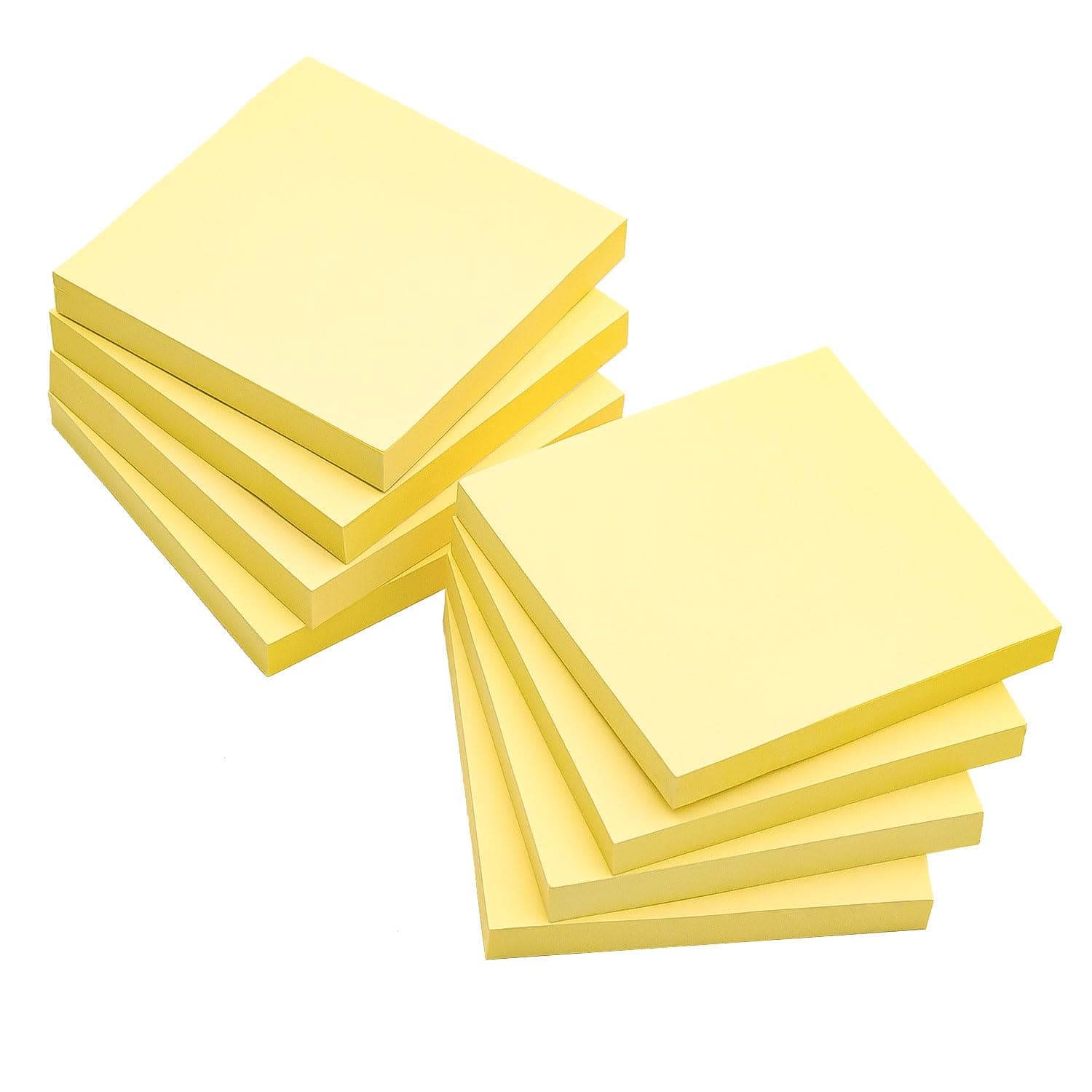 AiTodos® - 800 foglietti adesivi da 76 x 76 mm, 100 foglietti adesivi, colore giallo, facili da scrivere, riutilizzabili, per scuola, casa, ufficio