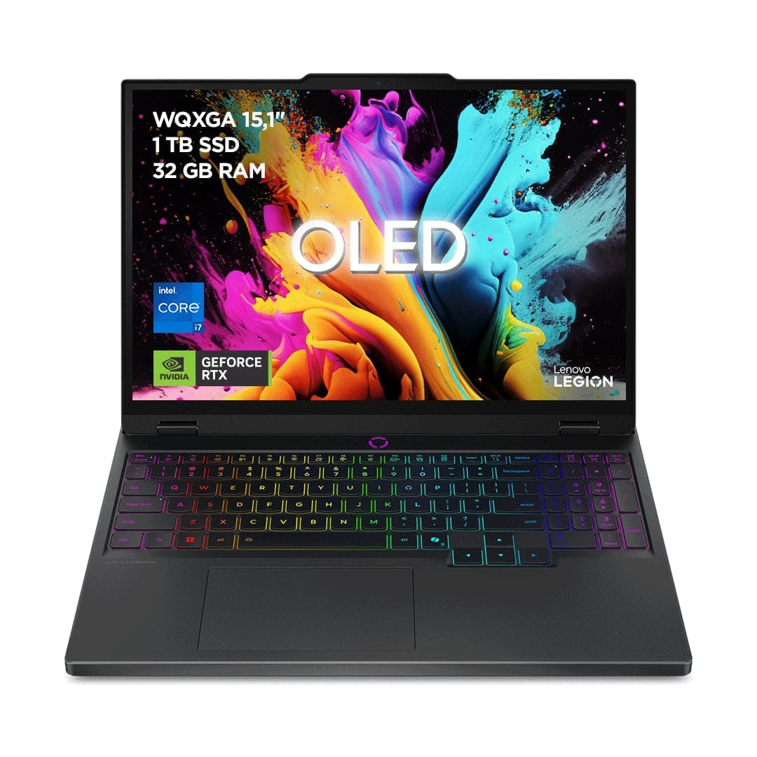 Lenovo Legion 5 Gen 10 - Portátil Gaming IA 15.1" OLED (Intel Core i7-13650HX, NVIDIA GeForce RTX 5060, 32GB RAM, 1TB SSD, 165Hz, Wi-Fi7, Sin Sistema Operativo) QWERTY RGB 24 Zonas Español - Negro