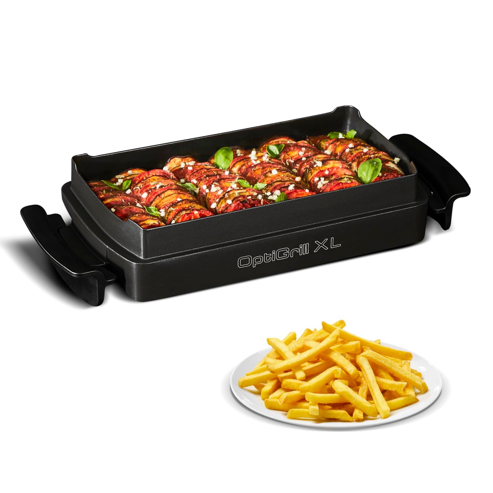 Tefal OptiGrill+ XL Backschale, geeignet für alle OptiGrill+ XL Modelle, 2 Liter Fassungsvermögen, antihaftbeschichtete Aludruckguss-Form, Portionen 4 bis 6, Schwarz, XA7278