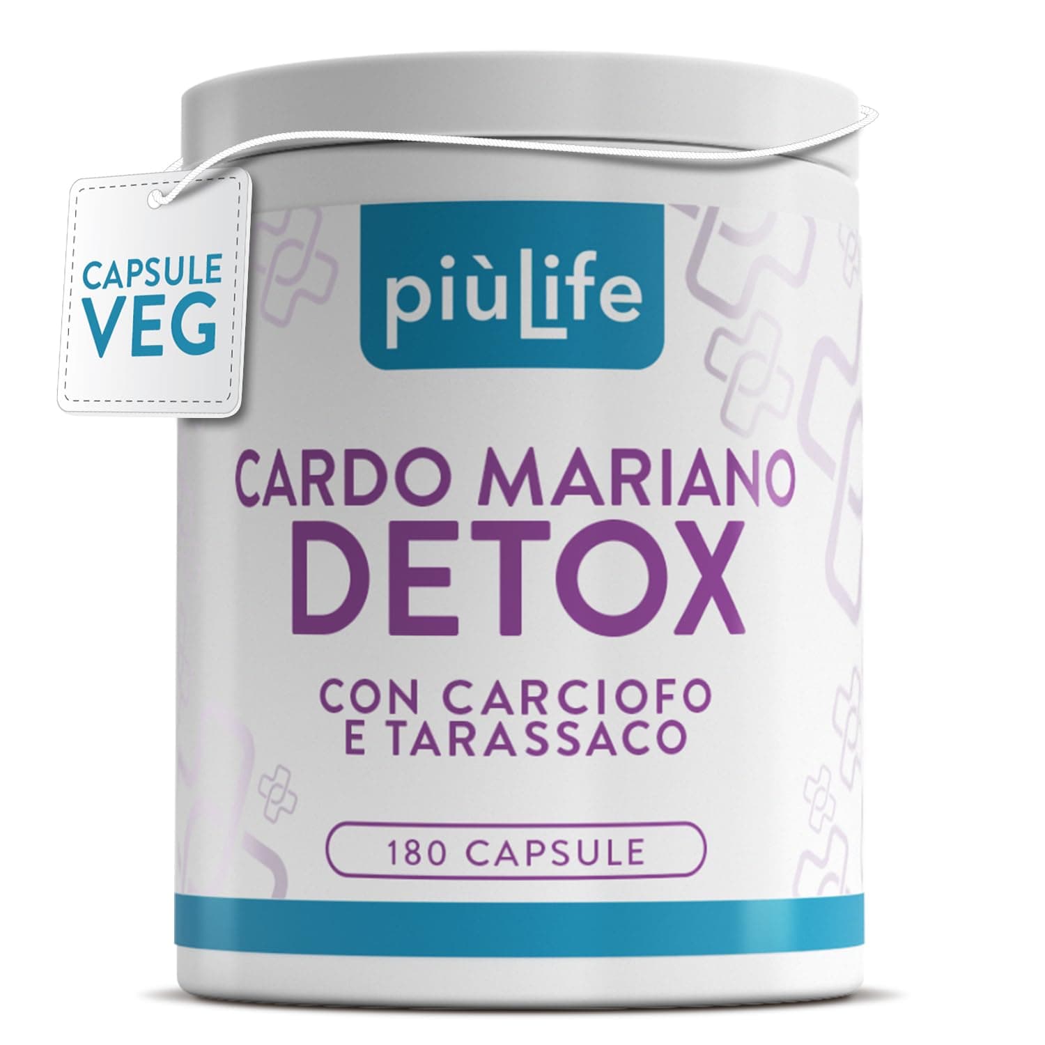 Cardo Mariano Tarassaco e Carciofo PiùLife – 80% Silimarina 400mg per dose – 2 al giorno – Per detox fegato e intestino, Estratto di Carciofo tit 2,5% Depurativo, Con Zinco Antiossidante Forte