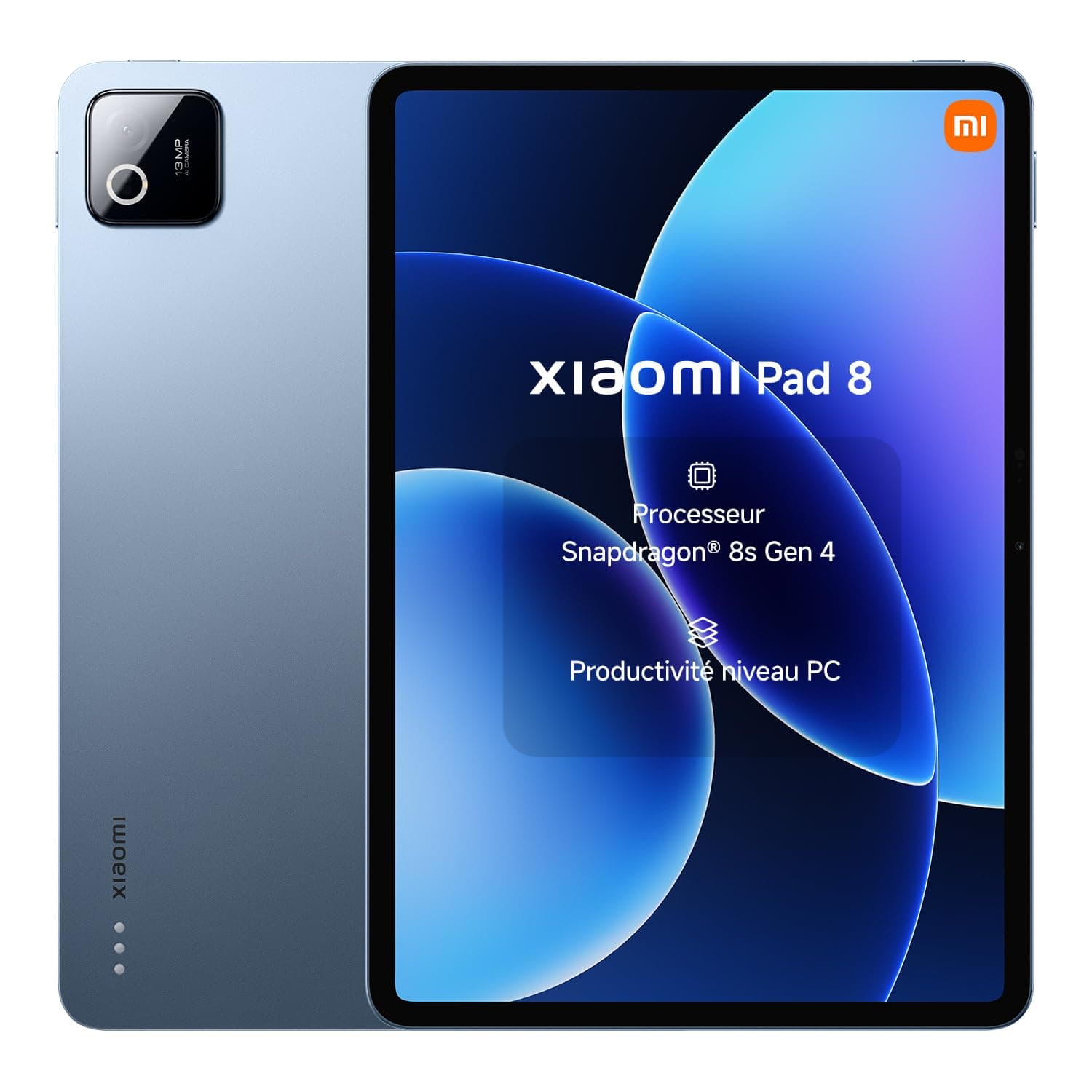 XIAOMI Pad 8, Tablette 11.2'' 8+256 GB, Processeur Snapdragon® 8s Gen 4, Batterie Longue autonomie 9200mAh (typ), Écran 3.2K 144Hz, HyperAI, Bleu, Garantie 3 Ans, Chargeur Non fourni
