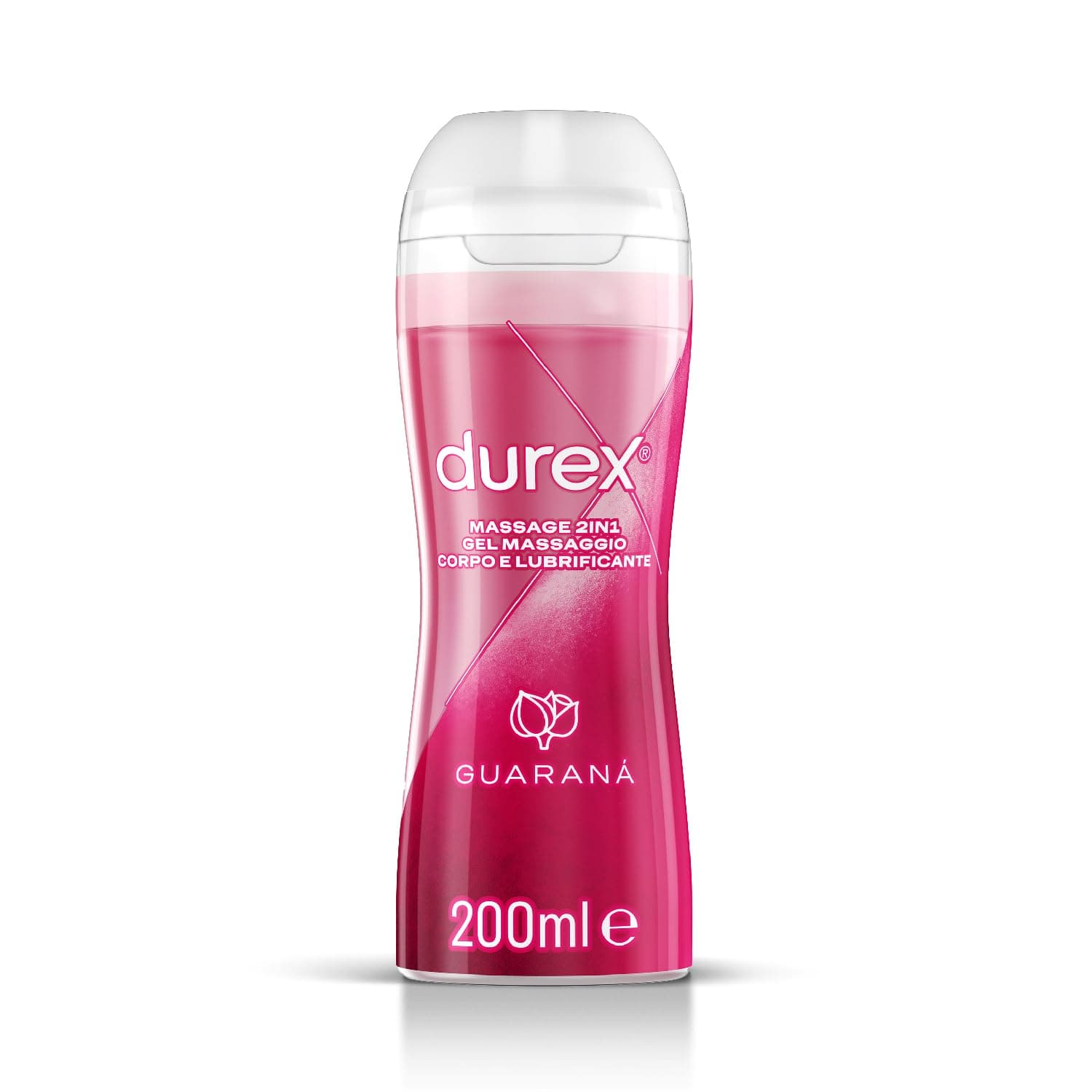 Durex Massage 2 in 1 Guaranà, Lubrificante Sessuale Intimo, Adatto per Rapporti Intimi e Massaggi, Gel Lubrificante a Base d'Acqua, Formato Convenienza 200 ml