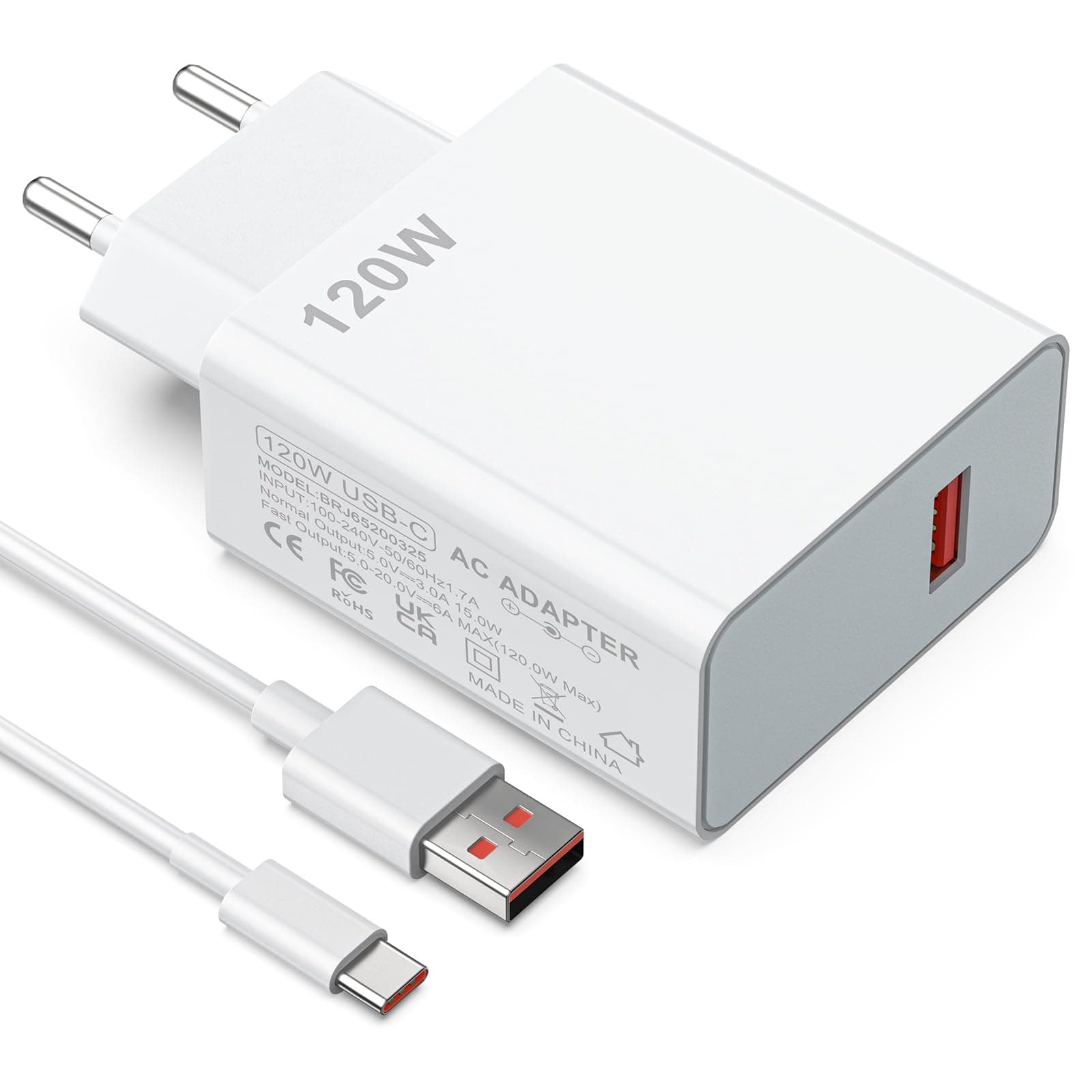 Jippofu Caricabatterie 120W USB C Caricatore per Xiaomi Redmi Note Poco | per Xiaomi 17 Ultra 17T Pro 15 14 13 12 11 Redmi Note 15 14 13 12 11 Pro+ 5G Poco F7 F6 F5 F4 GT Turbo Hyper Charger