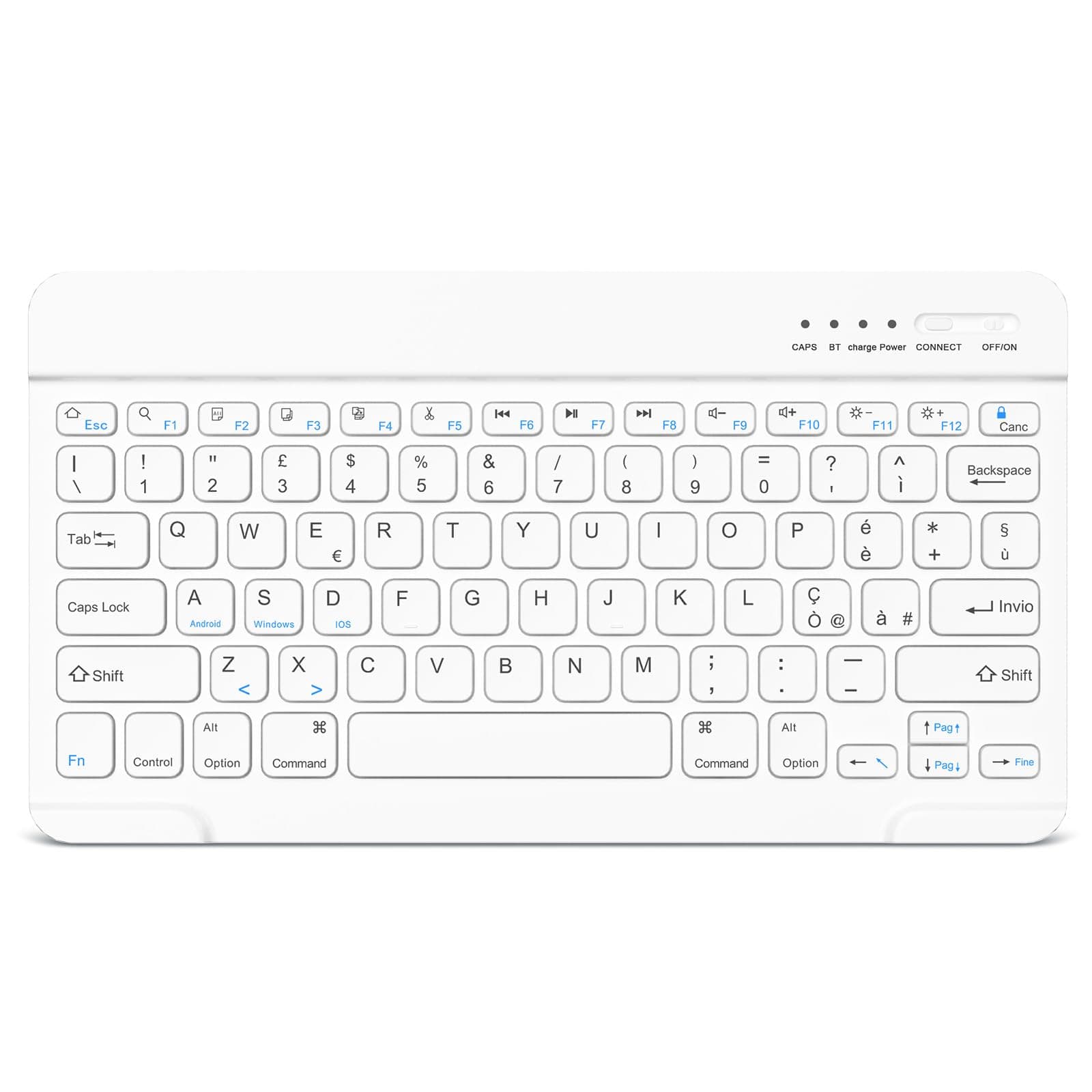 HZD Tastiera Wireless Bluetooth, Rechargeable Tastiera Universale Ultra Sottile per Tablet, per Tablet Samsung/IOS/Android/Windows/Telefoni, Layout Italiano QWERTY Piccola