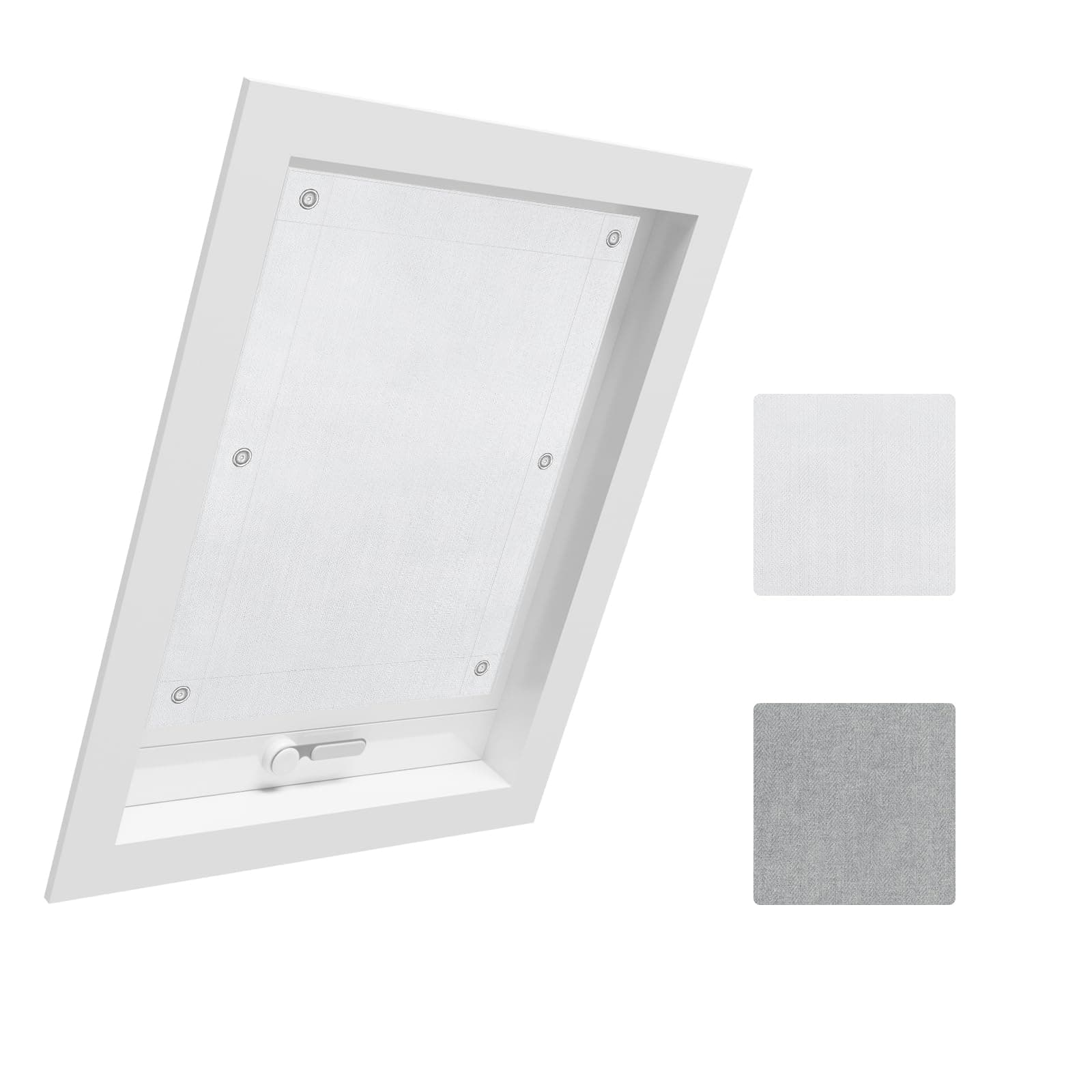 WOLTU Thermo Dachfenster Rollo ohne Bohren Sonnenschutz Verdunkelungsrollo mit Saugnäpfen, Thermorollo Hitzeschutz für Velux- und Roto-Fenster S06 / 606, Weiß 96x93 cm