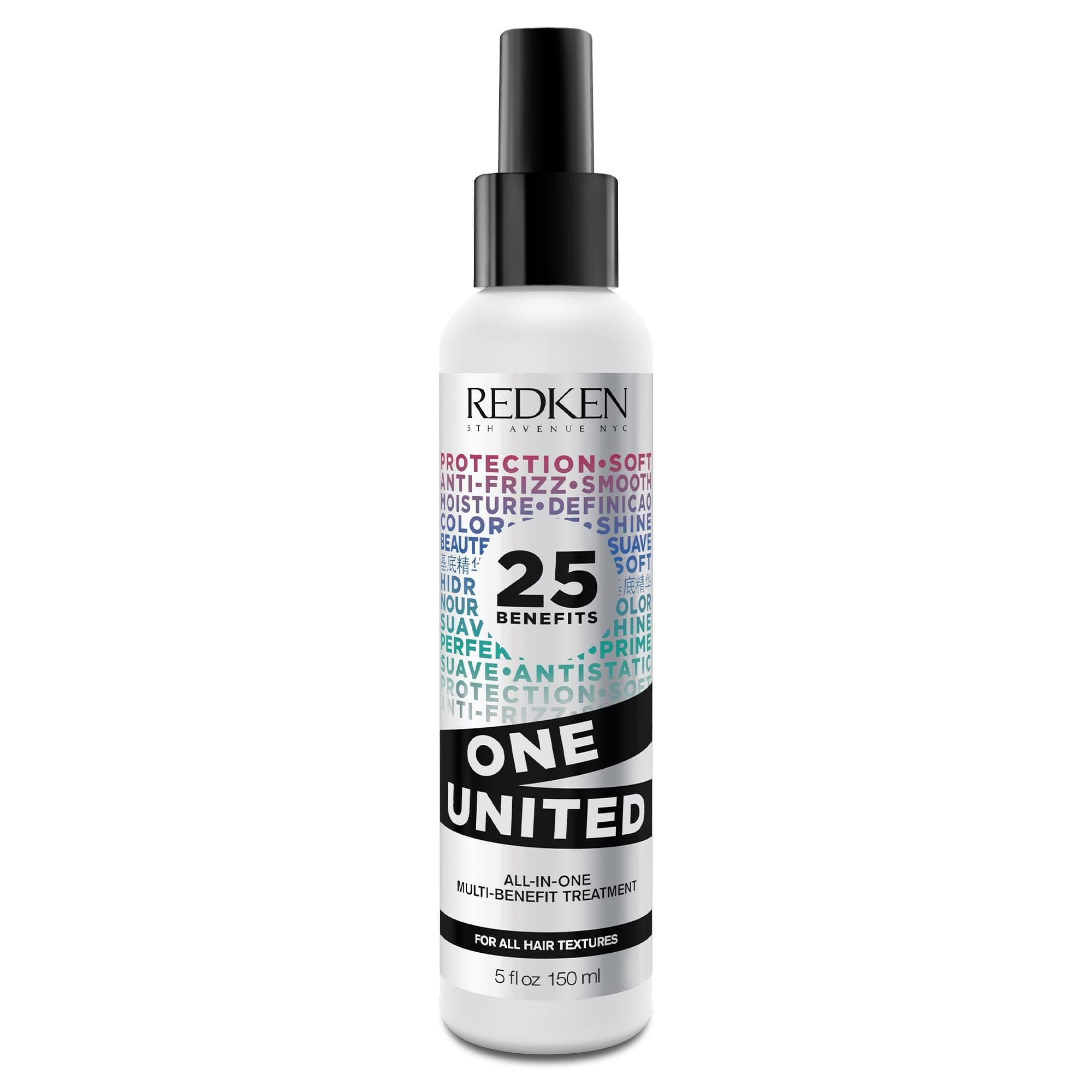 Redken | Multi-Benefit-Treatment, Feuchtigkeitsspendendes Pflege-Spray für alle Haartypen, Hitzeschutz & Anti-Haarbruch, One United