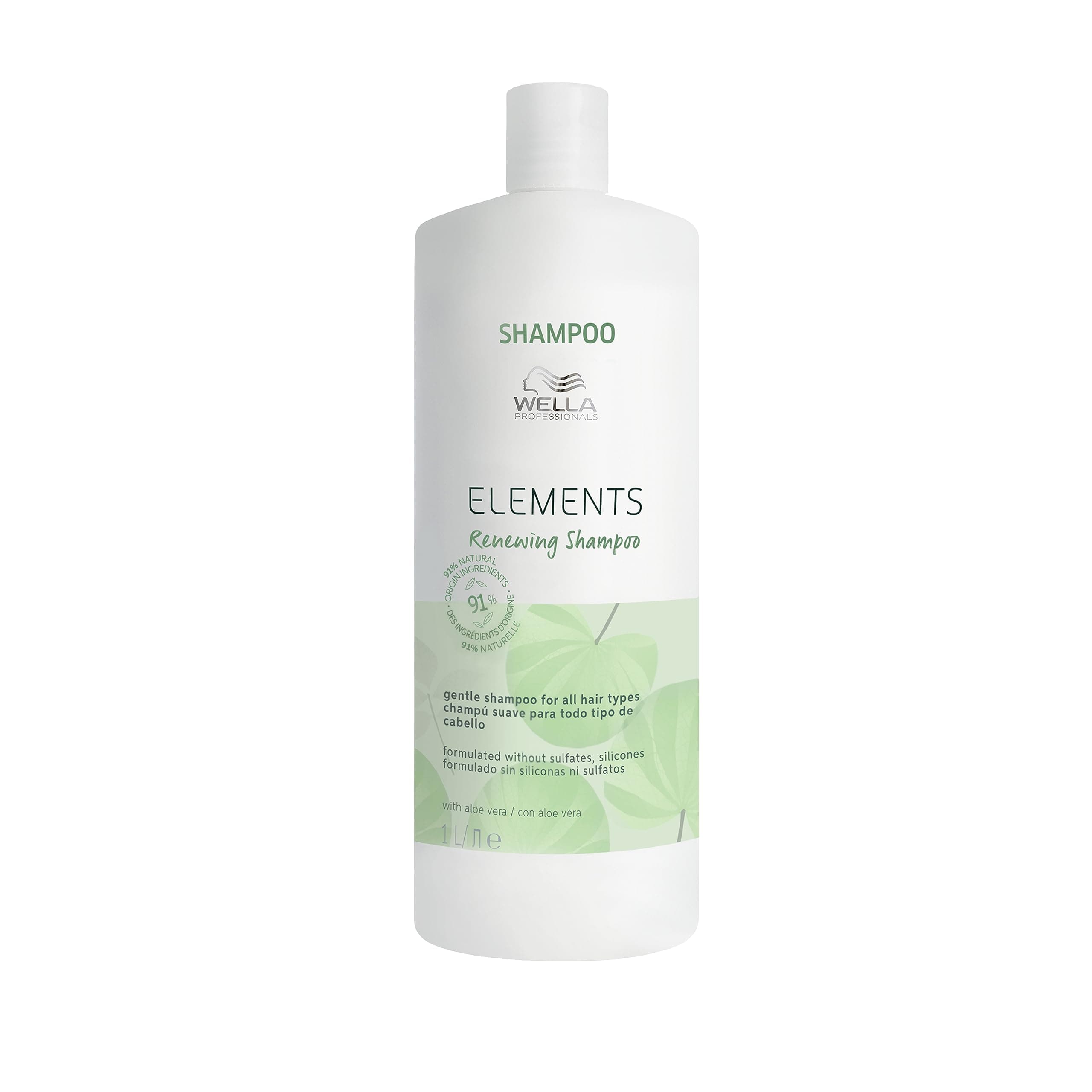 Wella Professionals Elements | Champú Renovador | Brillo y suavidad para el cabello | Sin Siliconas ni Sulfatos | Con Aloe Vera
