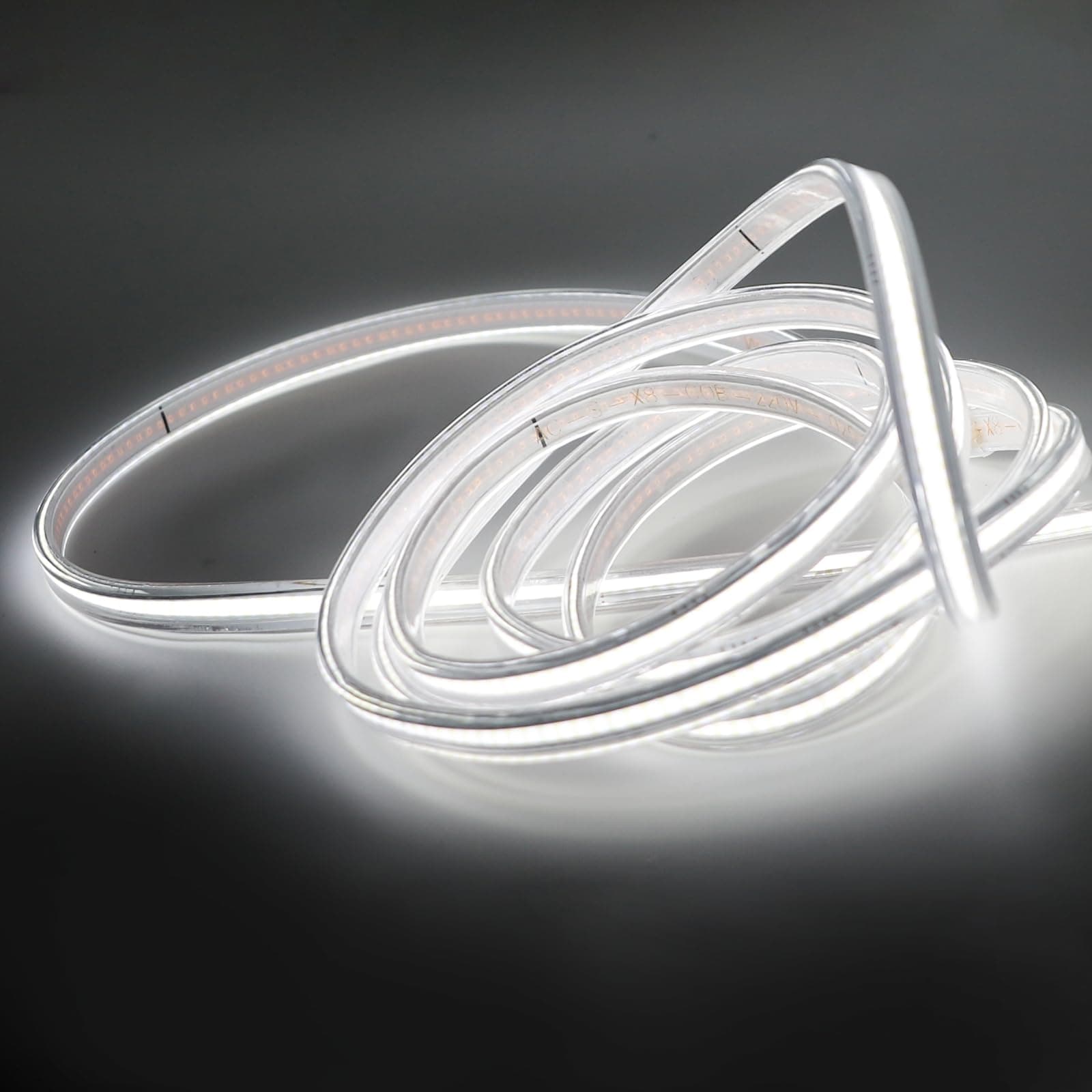 pcning LED COB 220V 2M 320leds/m Strip Light Taglio 25cm, 220 Volt 6000K 2 Metro LED Striscia senza Trasformatore (Bianco Freddo, 2M)