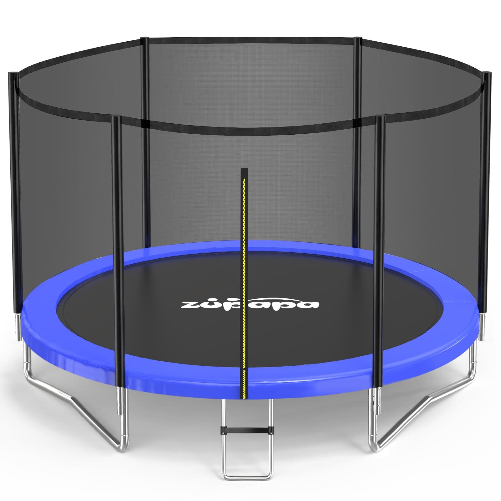 Zupapa Cama Elástica Resistente con Red de Seguridad y Escalera Antideslizante para Niños y Adultos, Diversión Familiar al Aire Libre en el Patio