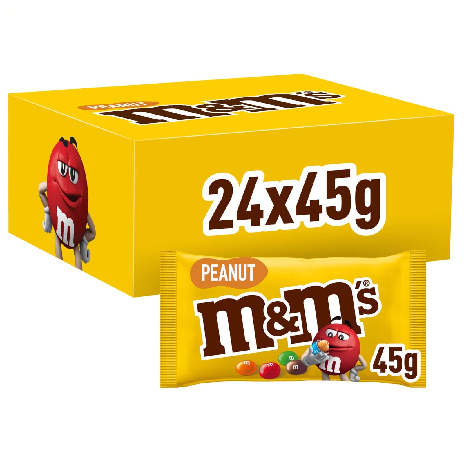 M&M's Confetti Al Cioccolato Contenenti Arachidi, 24 Pezzi X 45 G