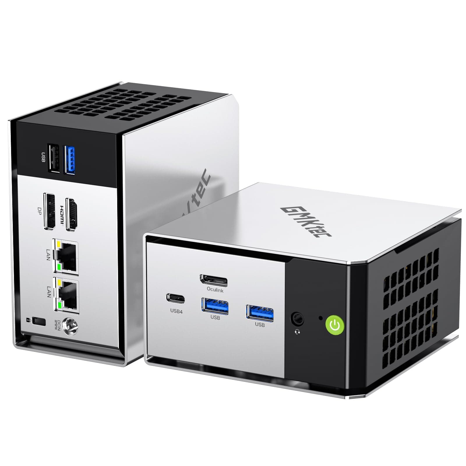 GMKtec M8 AMD Mini PC Ryzen 5 Pro 6650H 16GB LPDDR5 RAM + 512GB SSD PCIe3.0 NVME(Battre 7430U/5825U, 6C/12T 4,50 GHz), LAN Double 2.5GbE Ordinateur de Bureau, Oculink, USB4, HDMI, USB-C