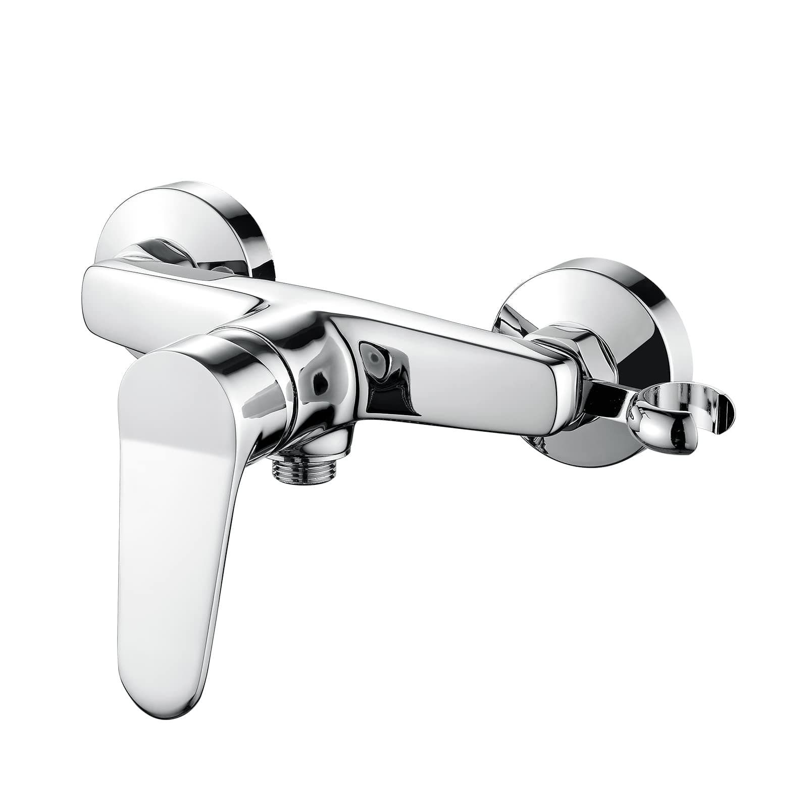 Ibergrif M12059-1 Mitigeur monocommande Douche, Robinet Douche Universel Filetage G1/2, Mitigeur de Douche Mural avec Support de Douche, Laiton, Chromé