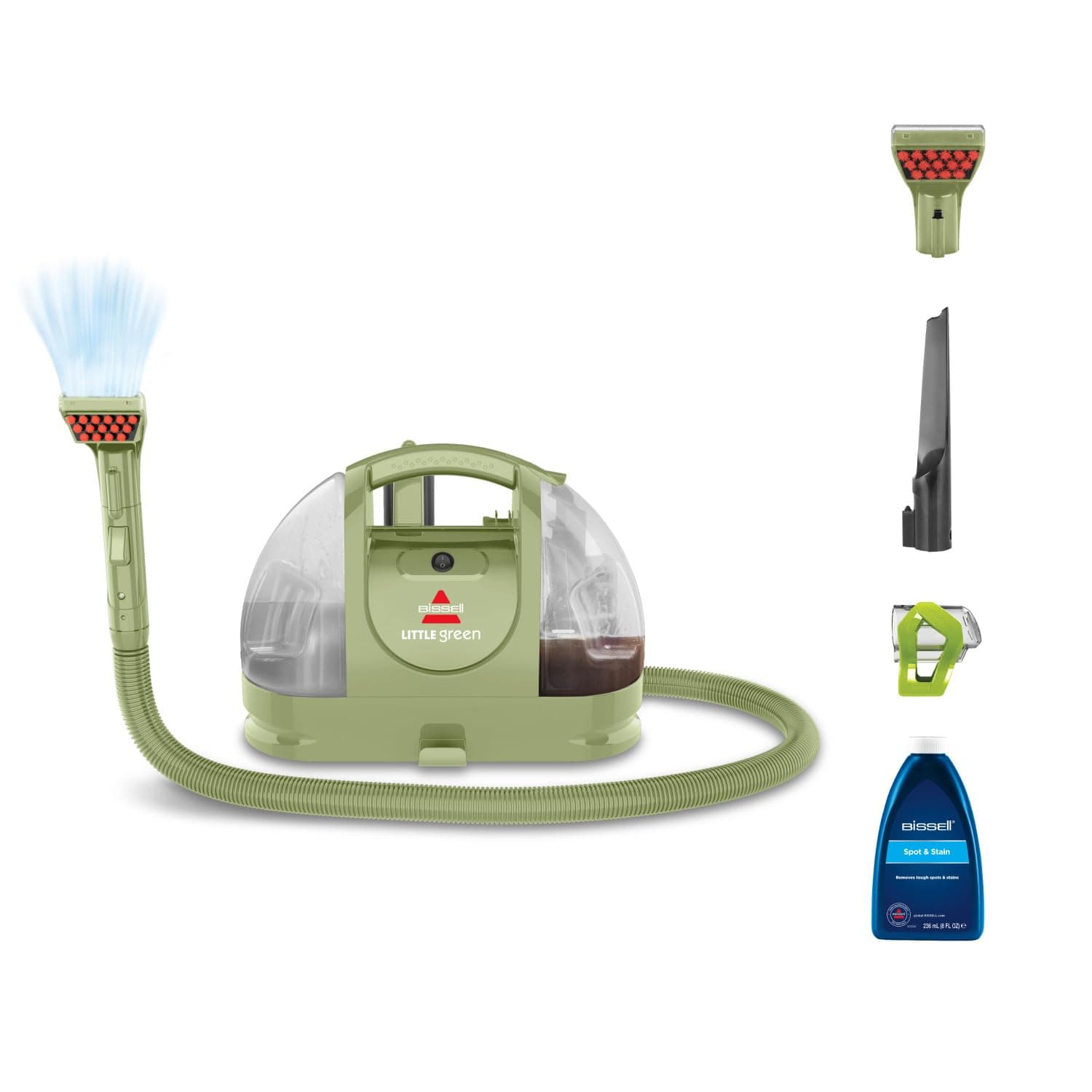 BISSELL Little Green Shampouineuse Canapé 340W 4098N | Design compact, idéal pour taches et saletés quotidiennes, pour tapis, moquettes, meubles, tissus, voiture et plus