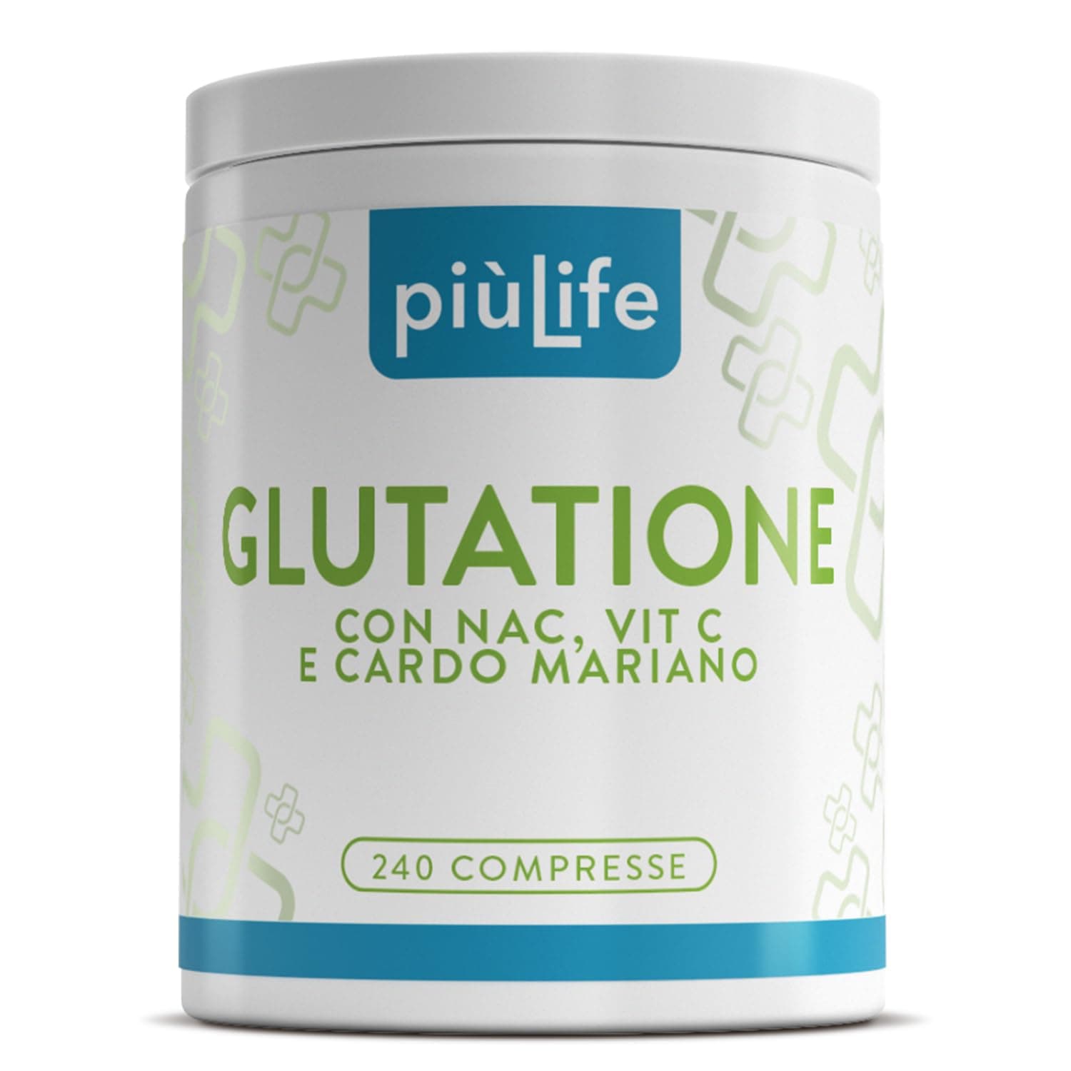 Glutatione Forte PiùLife 100% Glutatione Ridotto Puro con Vitamina C, NAC n-acetil-cisteina e Cardo Mariano Fegato Tit. 80% – 250 mg per dose – Antiossidante, Sistema Immunitario, Detox
