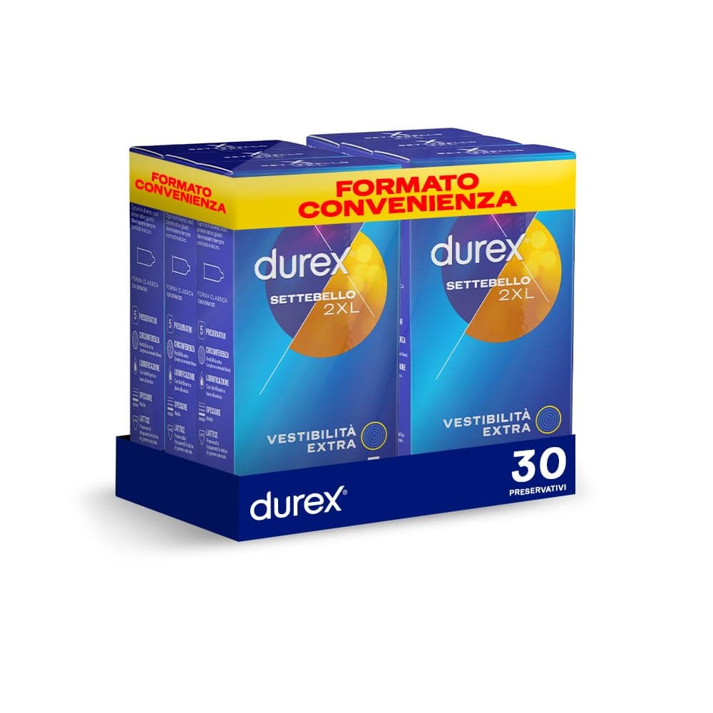 Durex Settebello XXL, Preservativi 2XL, 30 Profilattici