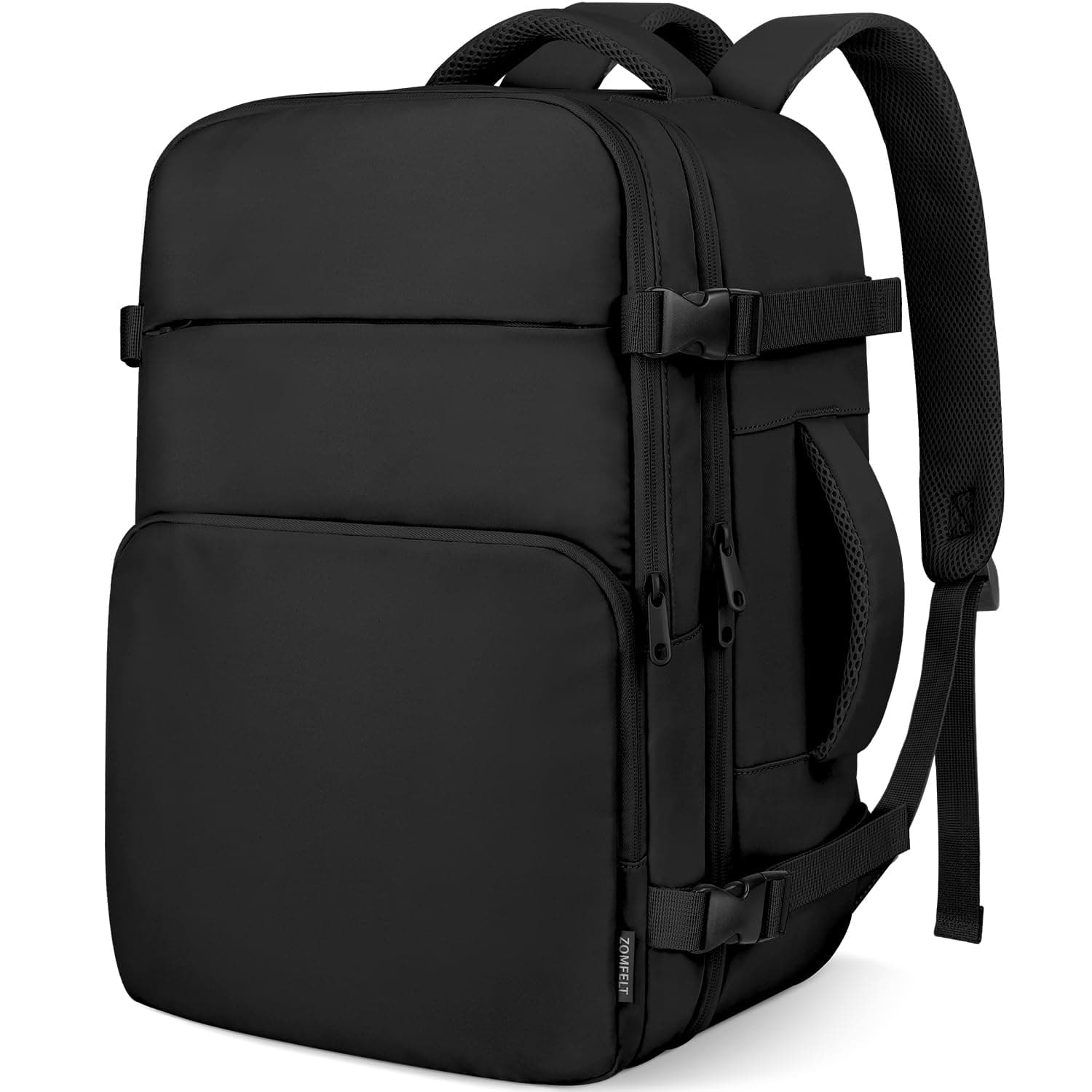 ZOMFELT Zaino Ryanair 40x30x20, 24L Bagaglio a Mano Aereo Zaino da Viaggio per Donna Uomo, Zaini Casual per laptop da 15 pollici Travel Bag Compatto Leggero per Ryanair, Wizz Air, Easyjet Nero