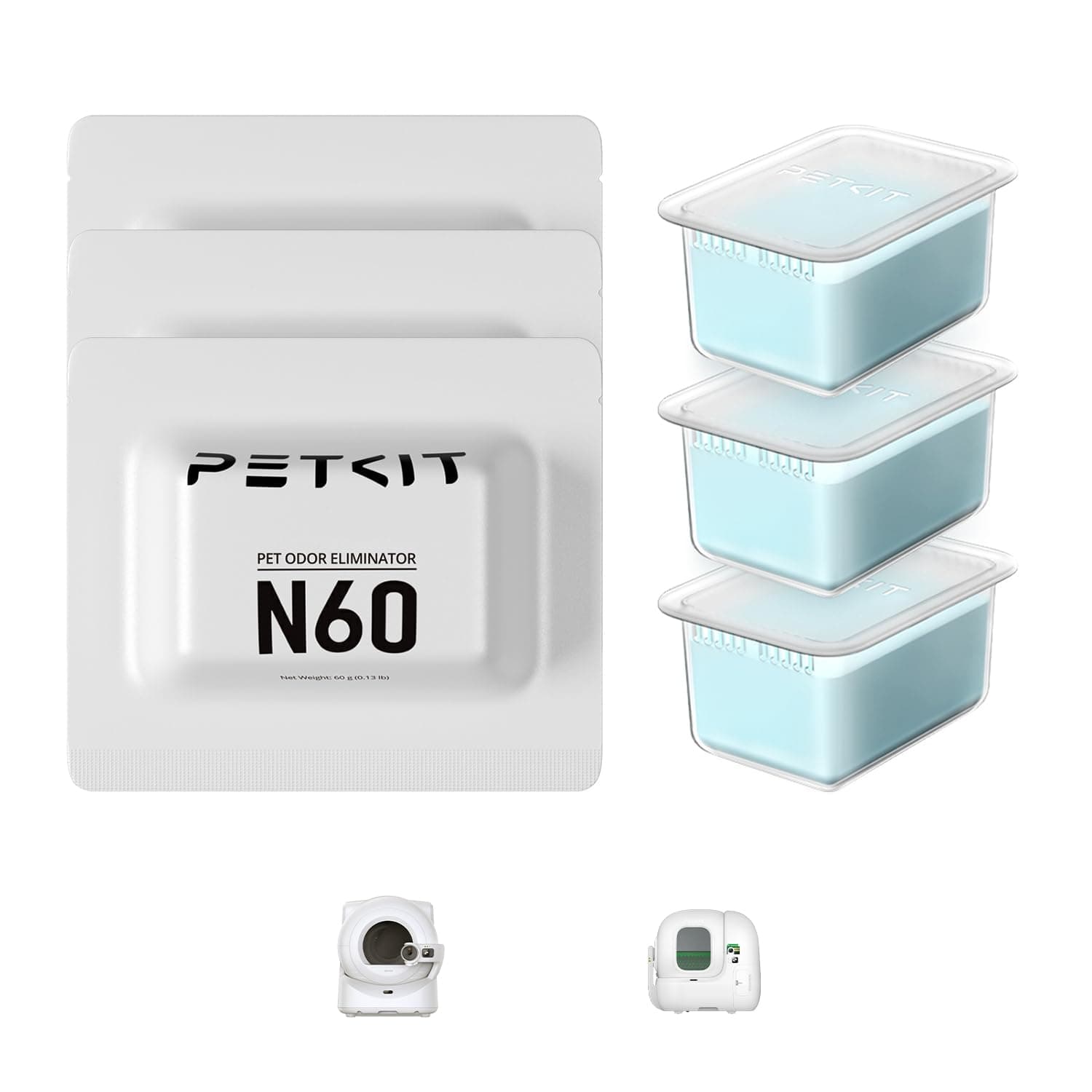 PETKIT N60 Désodorisant pour Purobot Ultra et Purobot Max Pro Autonettoyant Bac à Litière, Parfum Longue Durée, Haute Sécurité, Non Irritant, Utilisation Durable (3 Paquets)
