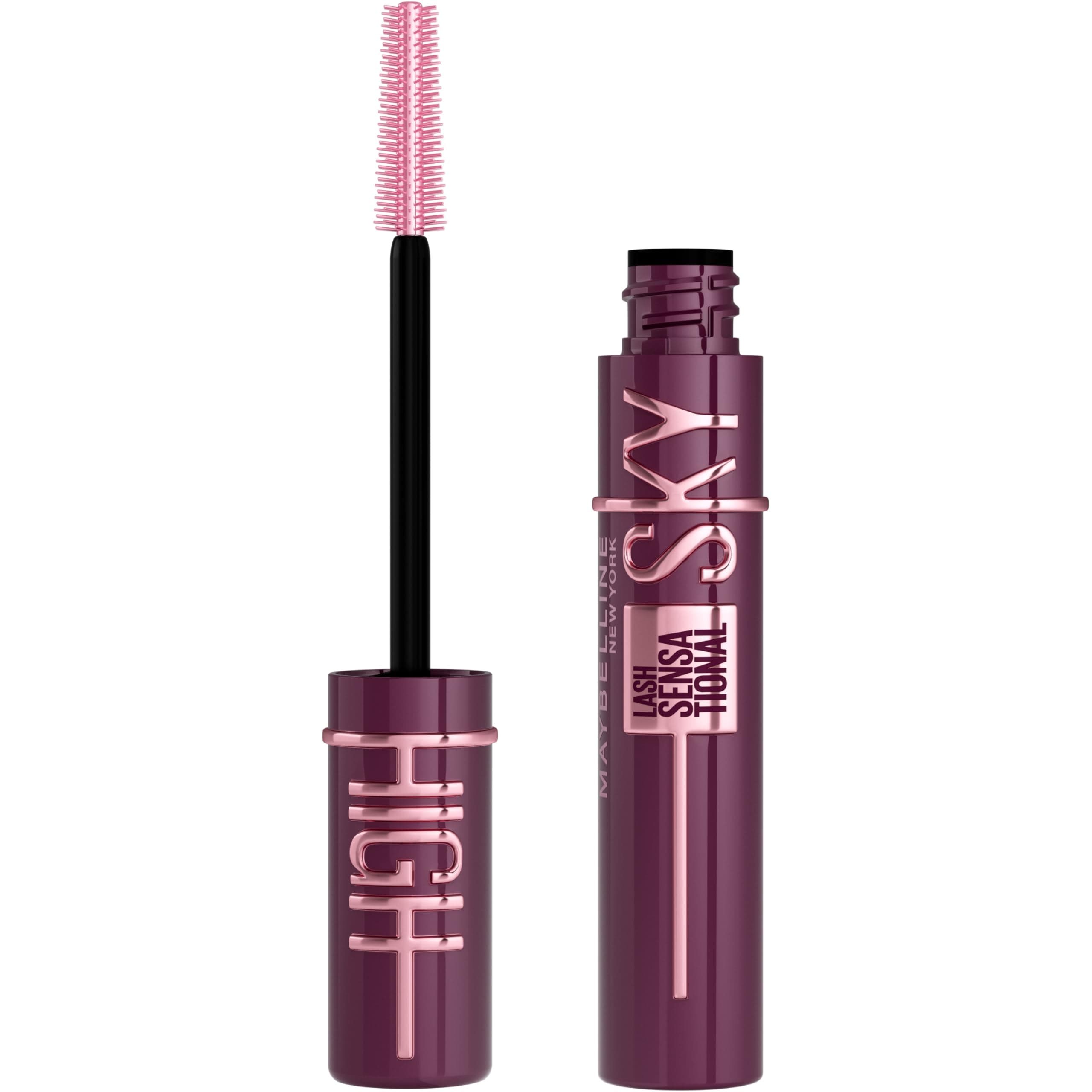 Maybelline New York Sky High Burgundy Haze Mascara für extreme Länge & volles Volumen, Wimperntusche in edlem Weinrot/Burgunder, Tower Flex Bürste & Bambusextrakt für definierte & lange Wimpern